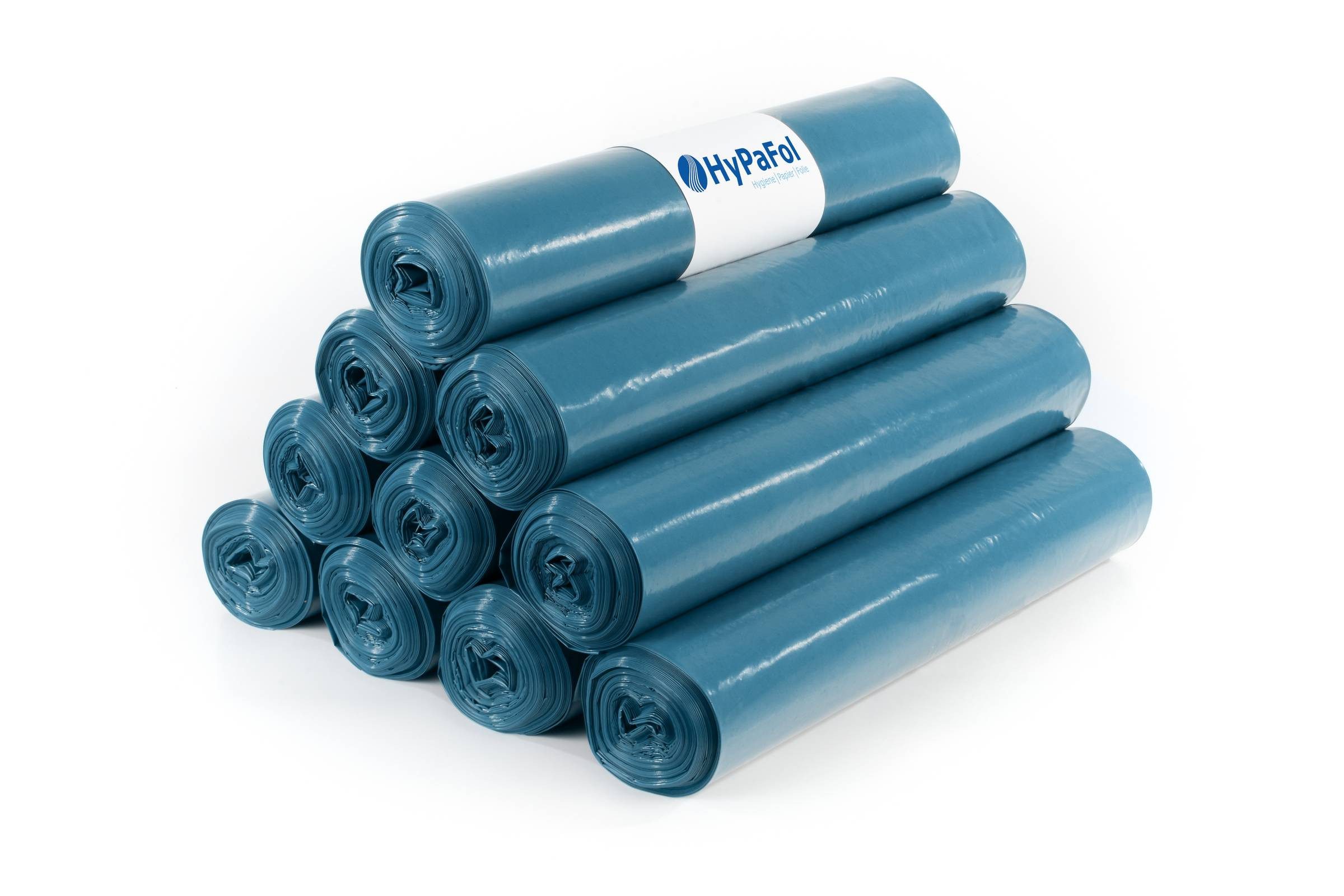 Hypafol Müllbeutel LDPE-Regenerat Müllsäcke blau, Typ 80, 240L,700+300 x 1.250 mm, 100 St