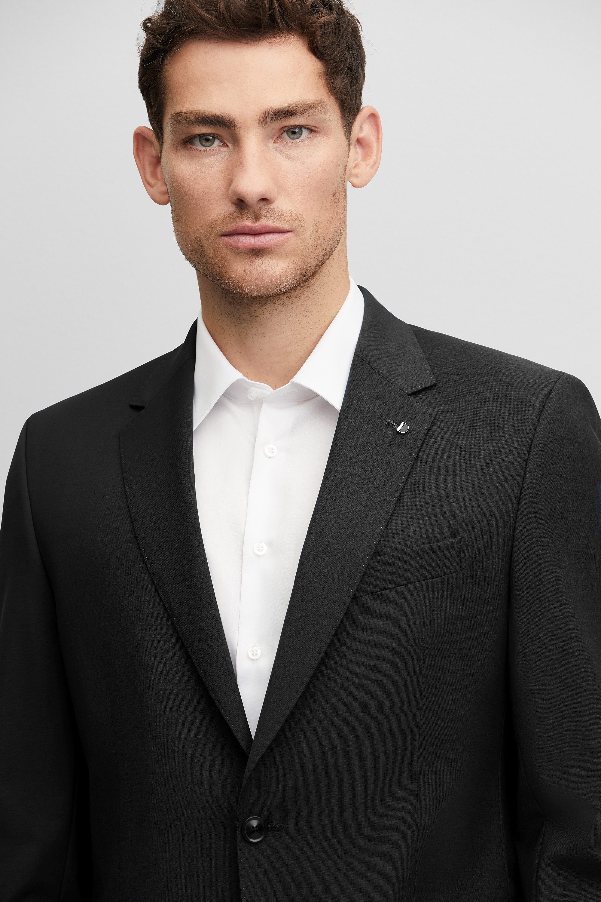 Digel Anzugsakko Duncan-AMF (1-tlg., Schurwolle) Abnehmbarer Revers-Pin