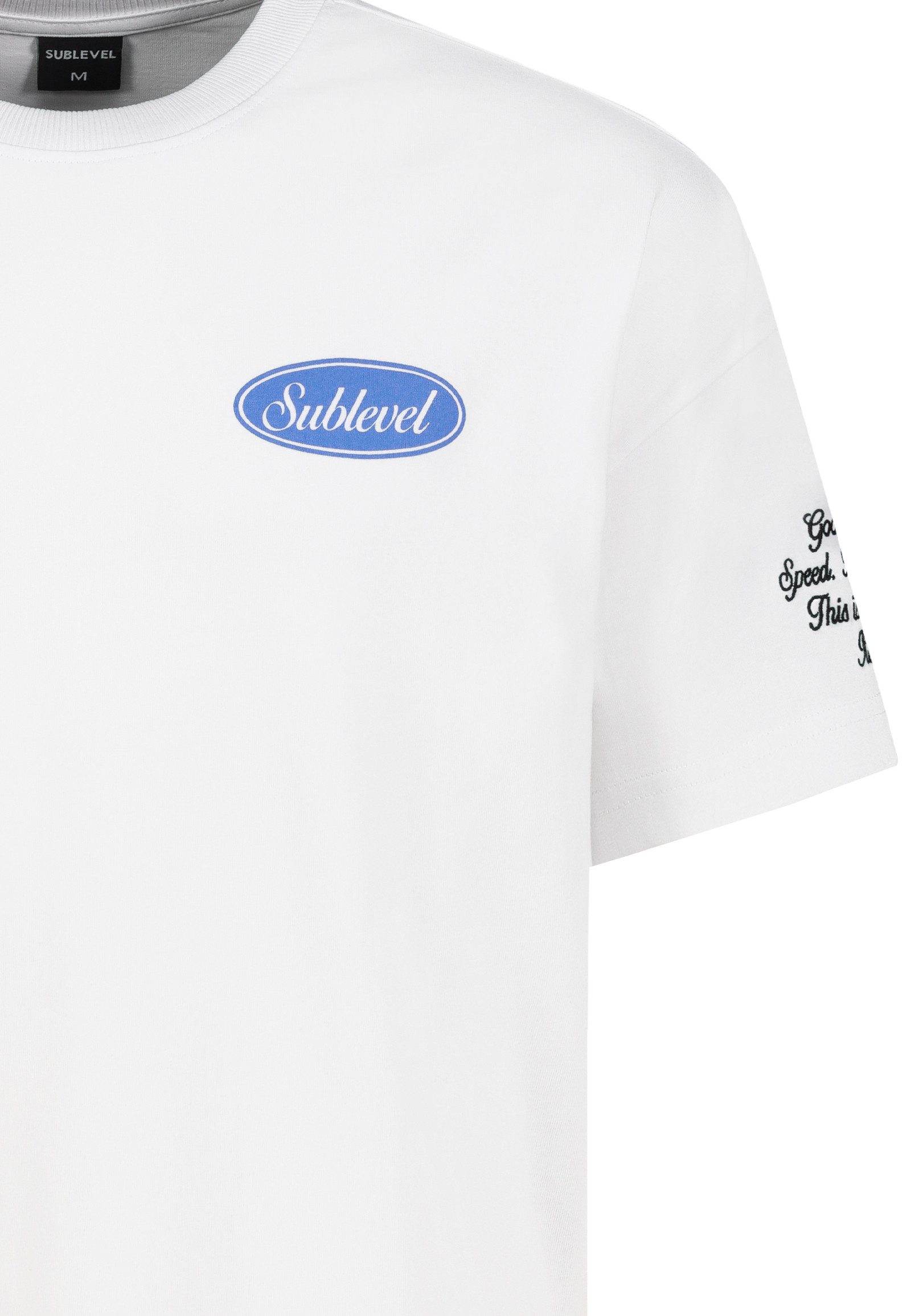 SUBLEVEL T-Shirt Herren Baumwoll T-Shirt bestickt Oversized Shirt mit Stickereien, Baumwolle