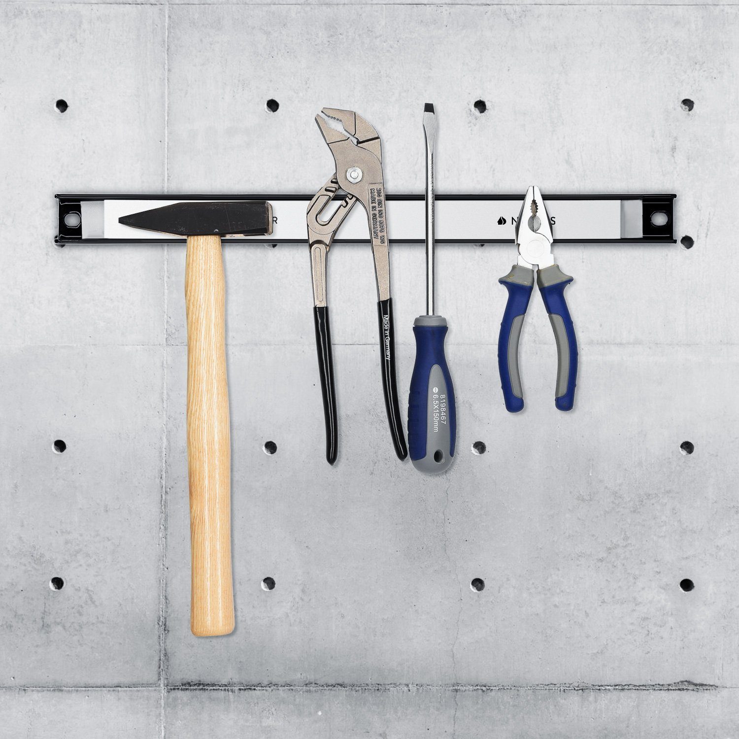 Navaris Lochwand 4x Magnetische Werkzeughalter Leiste - 30 cm - Werkstatt, günstig online kaufen