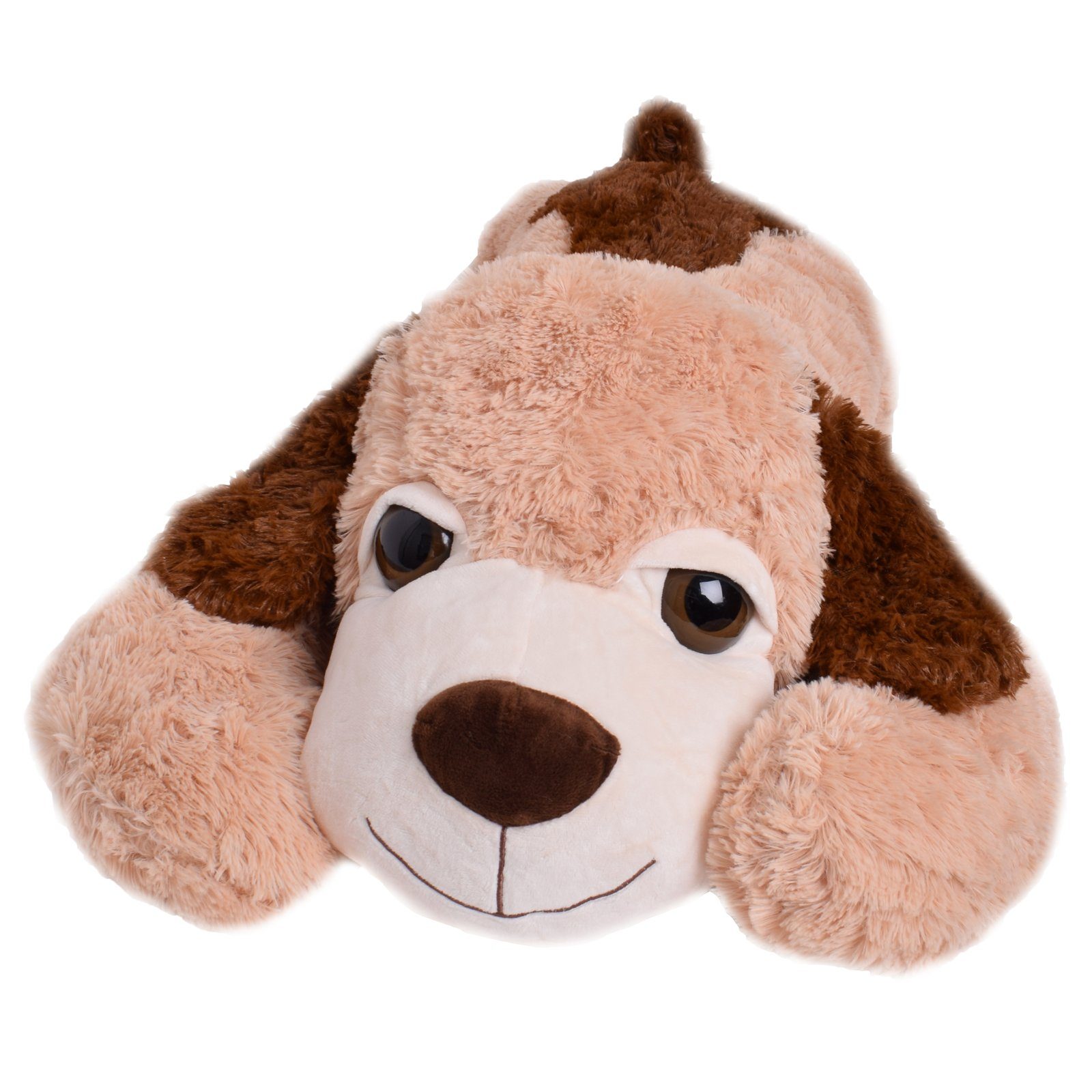 TE-Trend Kuscheltier Hund 100cm XXL Riesen Stofftier Plüschtier (liegend), flauschiger Plüsch Stoff