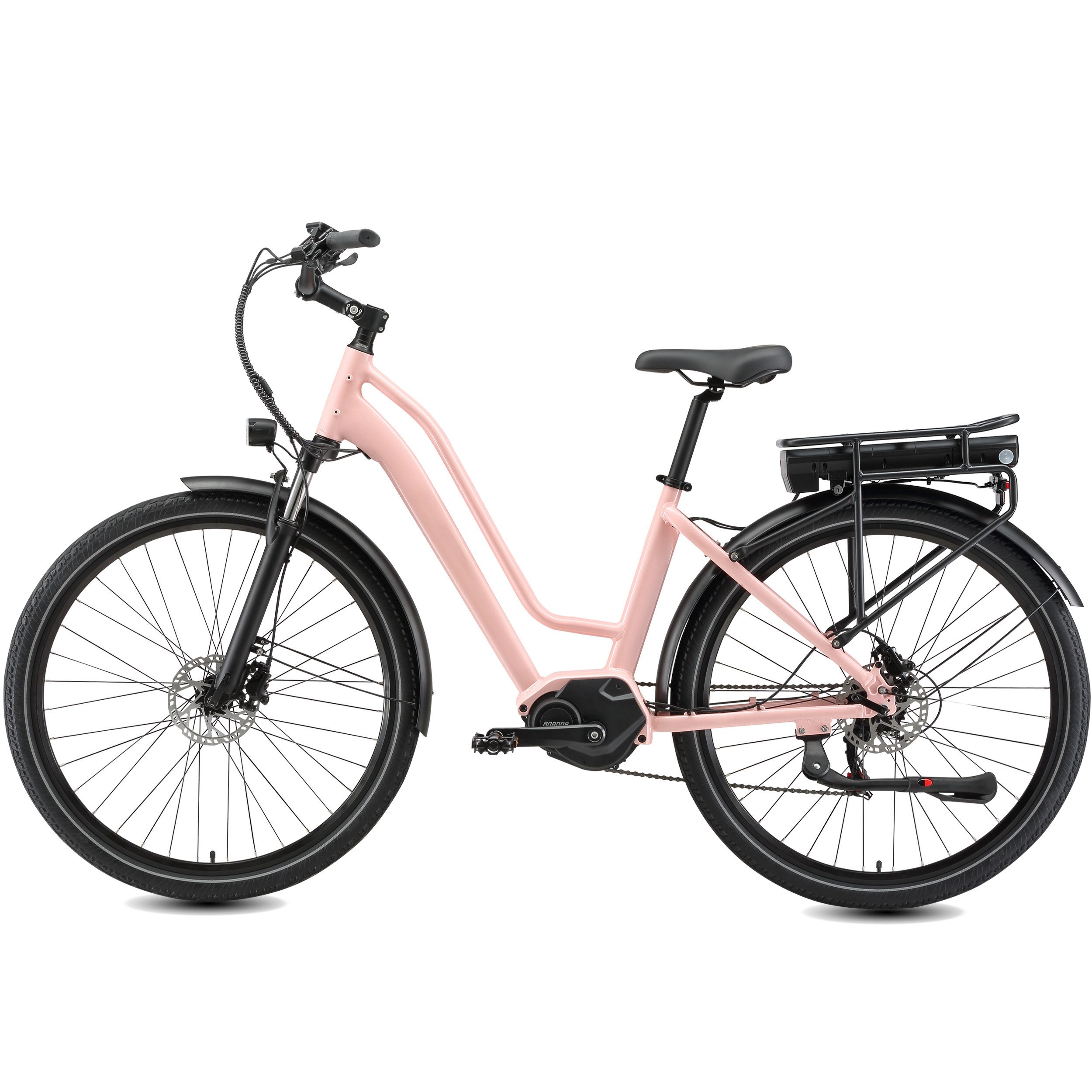 Vankel E-Bike Cityrad Mittelmotor 28 Zoll Cityrad E-Fahrrad Damen u. Herren Pedelec 460Wh, Kettenschaltung, Mittelmotor, 460,8 Wh, (Beleuchtungsset mit Batterieladegerät, Batterieschlüssel, Werkzeug), Pendler mit Drehmomentsensor, Shimano 7-Gang & Lockout-Federgabel