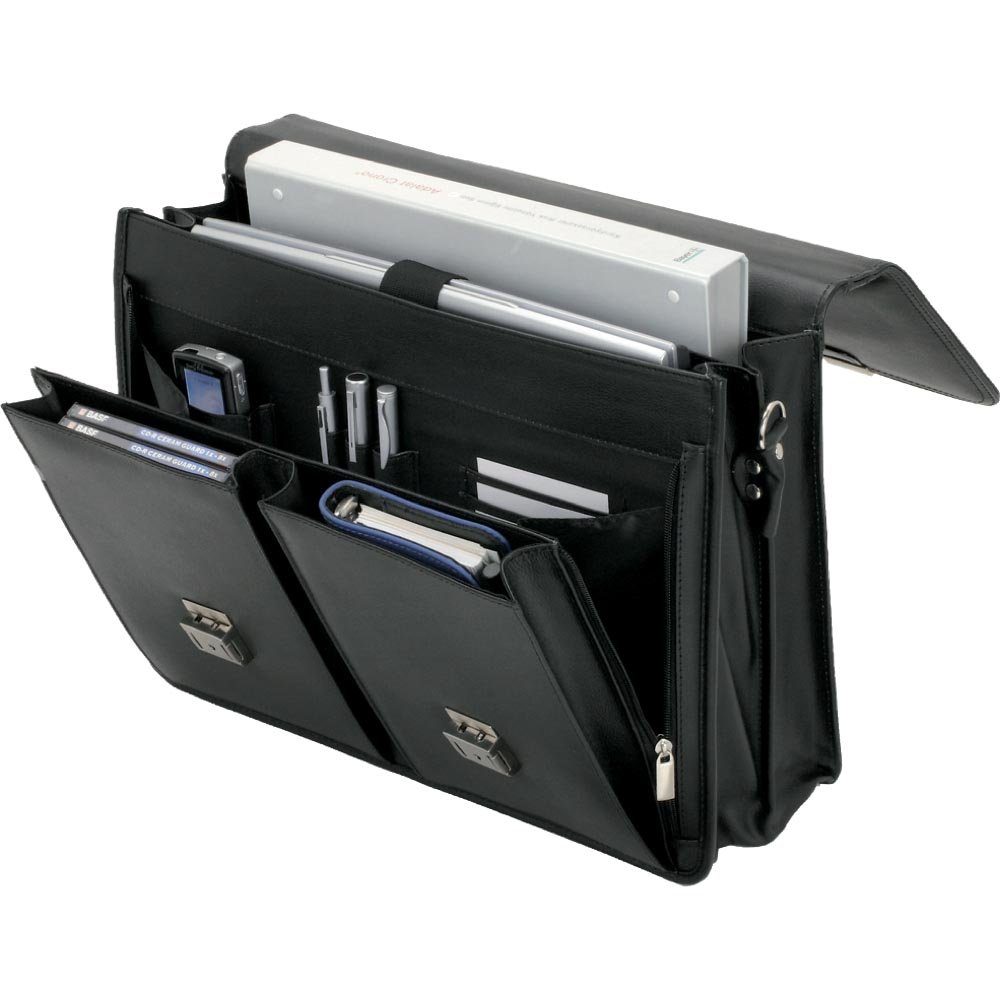 Alassio® Aktenkoffer Alassio Aktentasche VENETO Lederimitat - schwarz günstig online kaufen