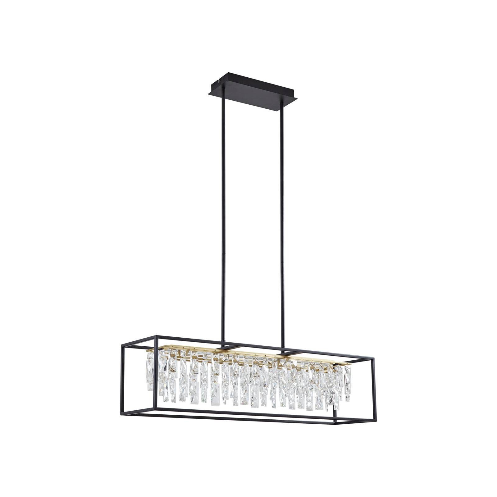 Lucande Hängeleuchte Kassi, LED, Metall, Schwarz warmweiß IP20, LED 26 W gesamt, warmweiß
