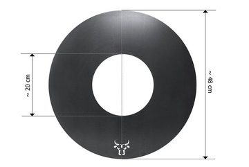 tuning-art Grillplatte GR01-48 Grillring Feuerplatte Plancha BBQ-Platte 48cm für Kugelgrill