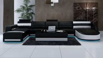 JVmoebel Ecksofa, Ledersofa Sofa Couch Wohnlandschaft Ecksofa Design Modern Sofa