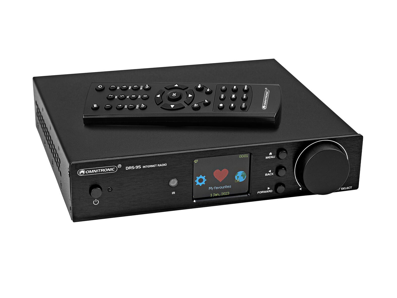 Omnitronic OMNITRONIC DRS-95 Internetradio mit DAB+ und Bluetooth DJ-CD-Player