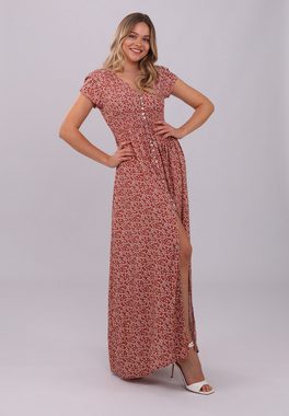 YC Fashion & Style Sommerkleid "Blumiges Viskose Maxikleid mit Seitenschlitz" Alloverdruck, Boho, Casual