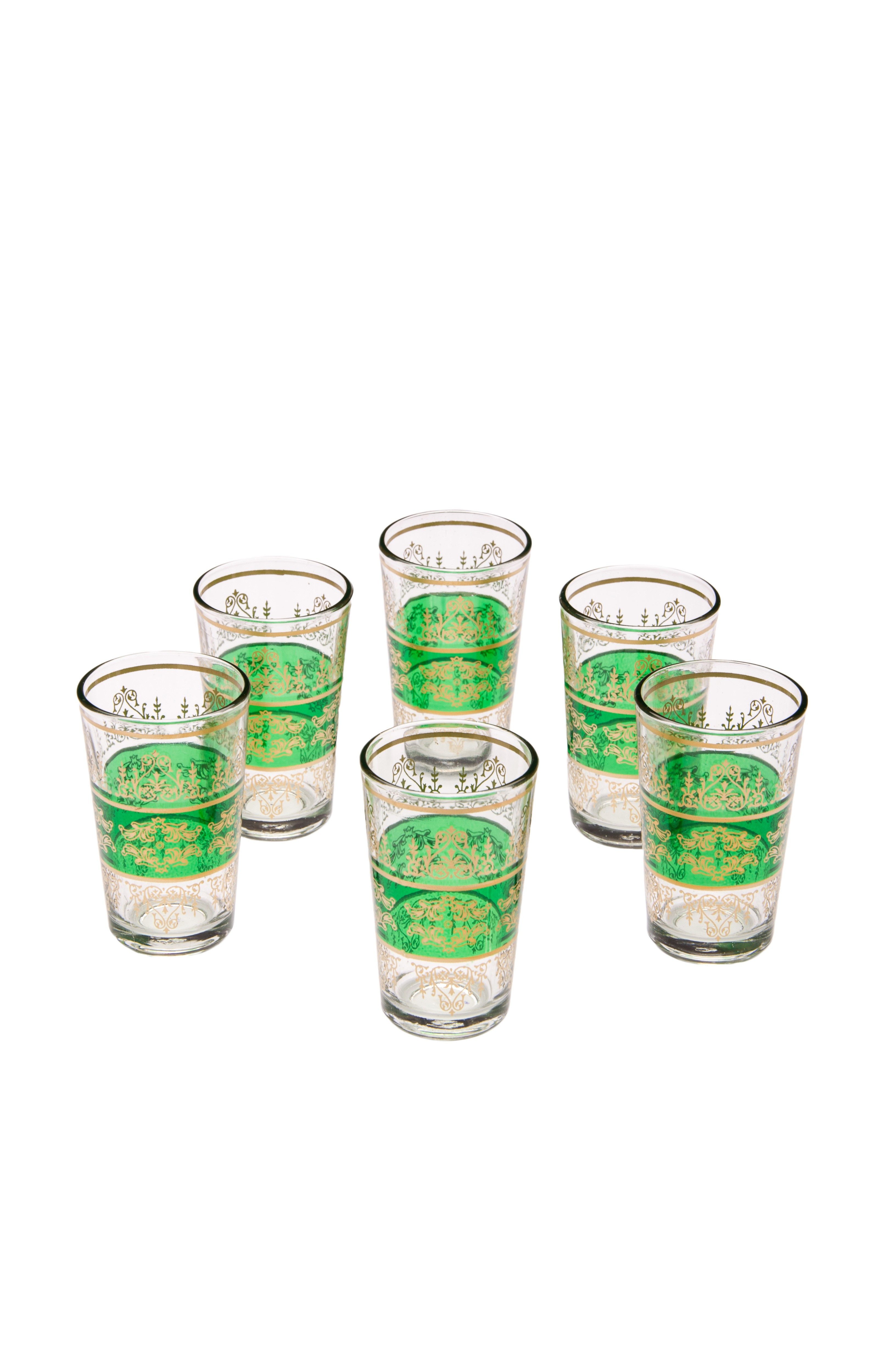 Teeglas 6x Orient Teeglas Marrakesch Grün - 6er SET