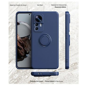 Wigento Handyhülle Für Xiaomi 12T / 12T Pro Design Ring Hart Cover Tasche Hülle Schwarz