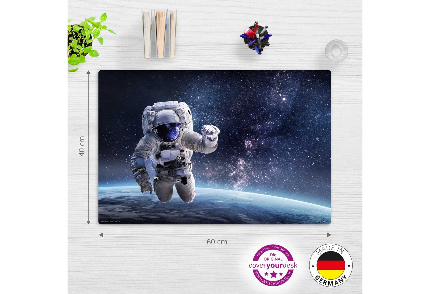 Thumbnail - cover-your-desk.de Schreibtischunterlage Astronaut – Schreibunterlage aus Premium-Vinyl in versch. Größen, (1 tlg., abwi...