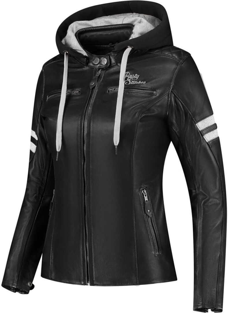 Rusty Stitches Motorradjacke Super Joyce Hooded V2 Damen Motorrad Lederjacke