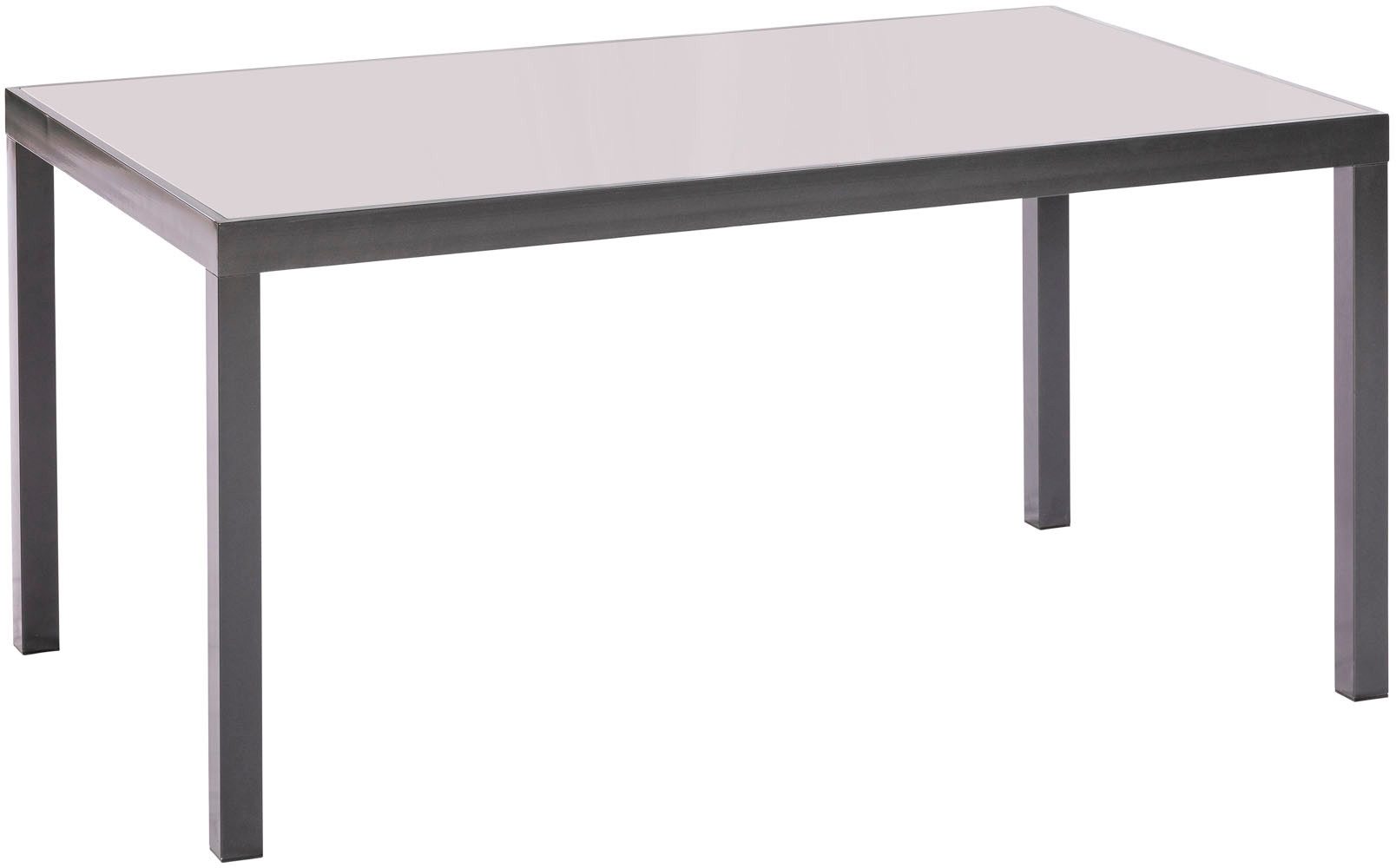 MERXX Garten-Essgruppe »Milano«, (Set, 5-tlg), Sessel stapelbar, graue Glasplatte