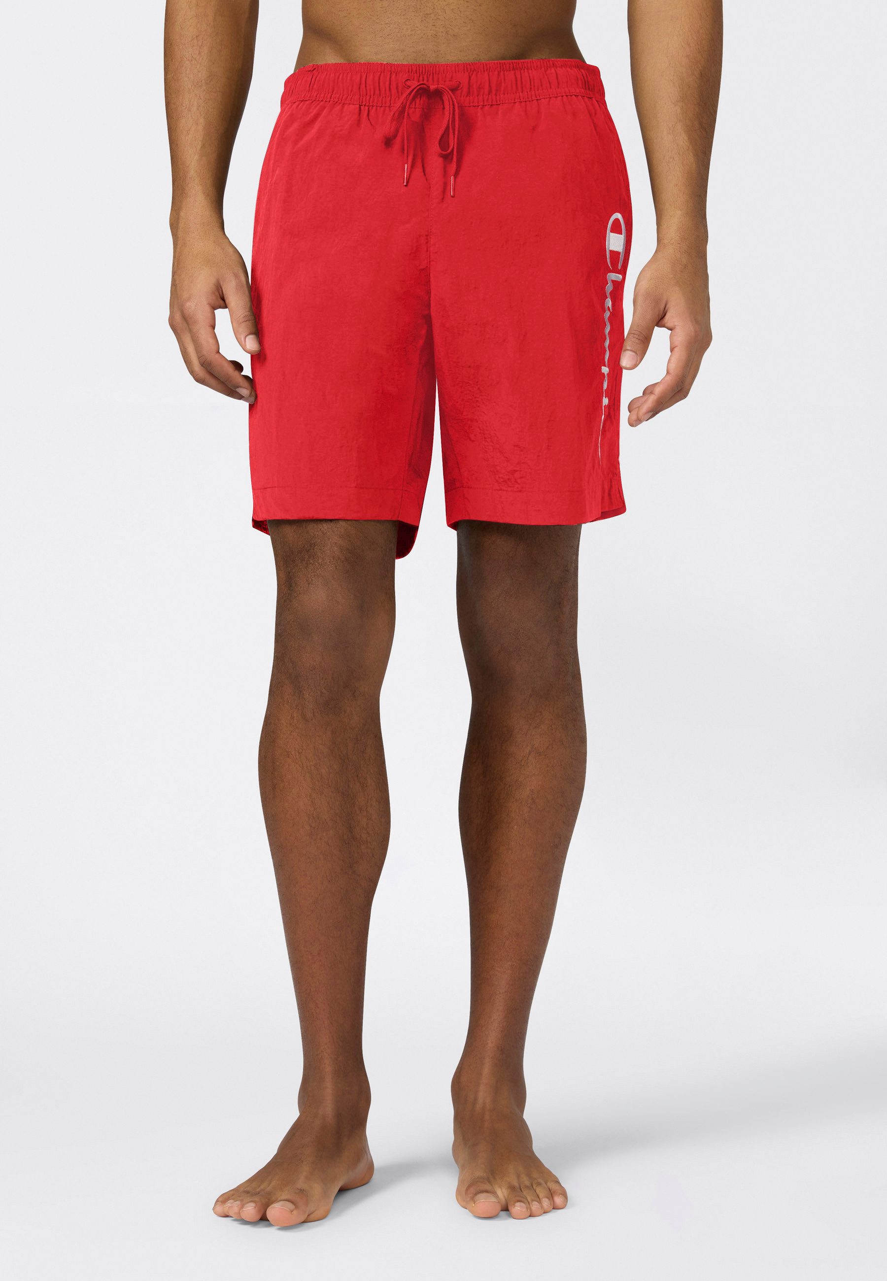 Champion Badeshorts Beachshort Standard Fit mit Logostickerei, unifarben, pflegeleicht, schnell trocknend
