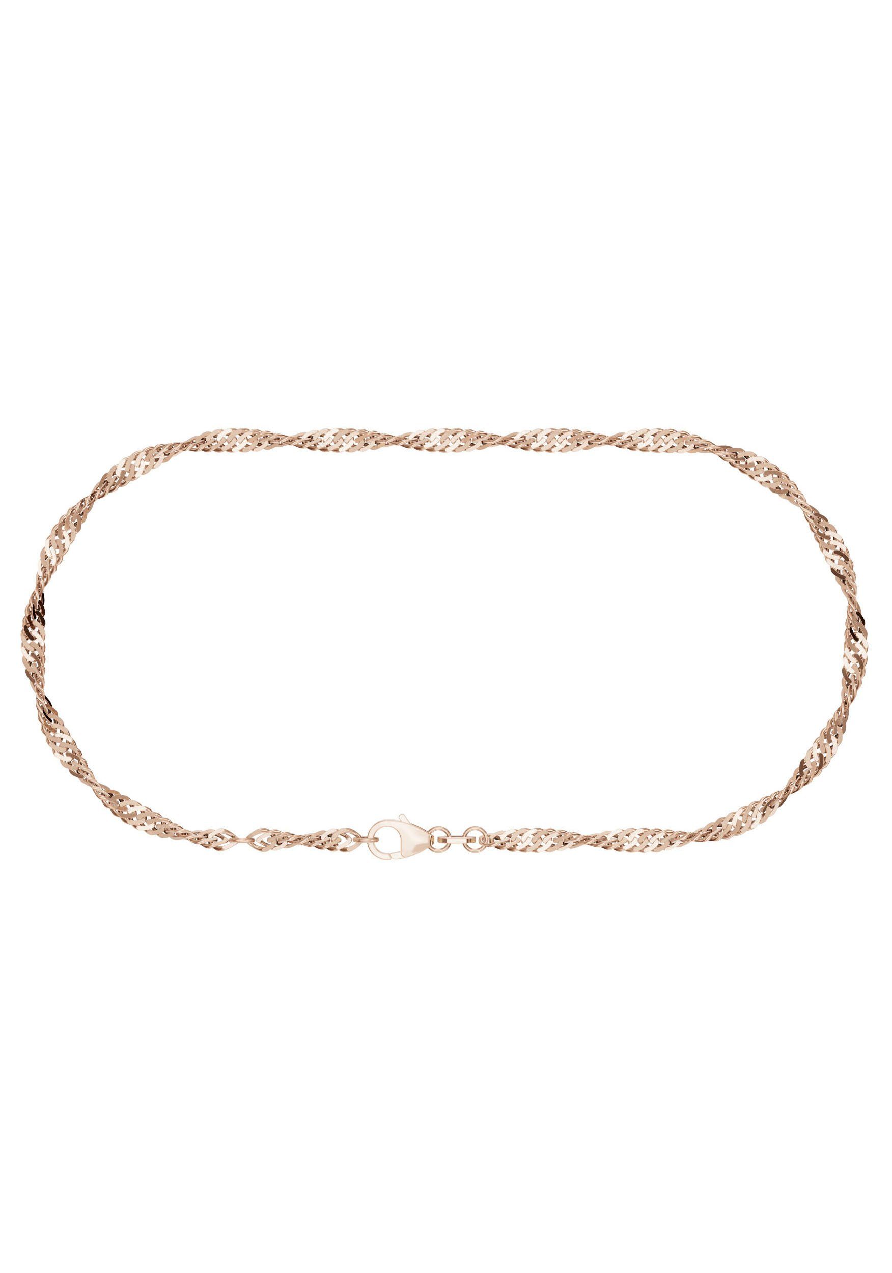 Firetti Fußkette Schmuck Geschenk Silber 925 Körperschmuck Gold o. Rosè Singapurkette, Made in Germany