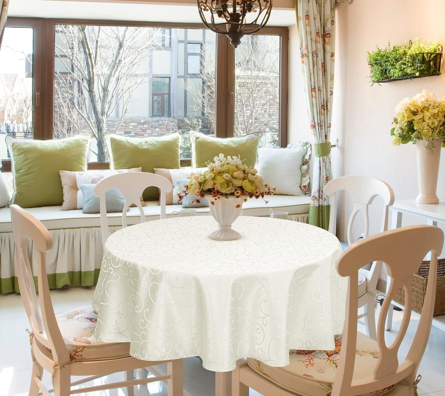 EUGAD Tischdecke (1-tlg), Damast Ornamente, mit Saum, Abwaschbar und Bügelf günstig online kaufen