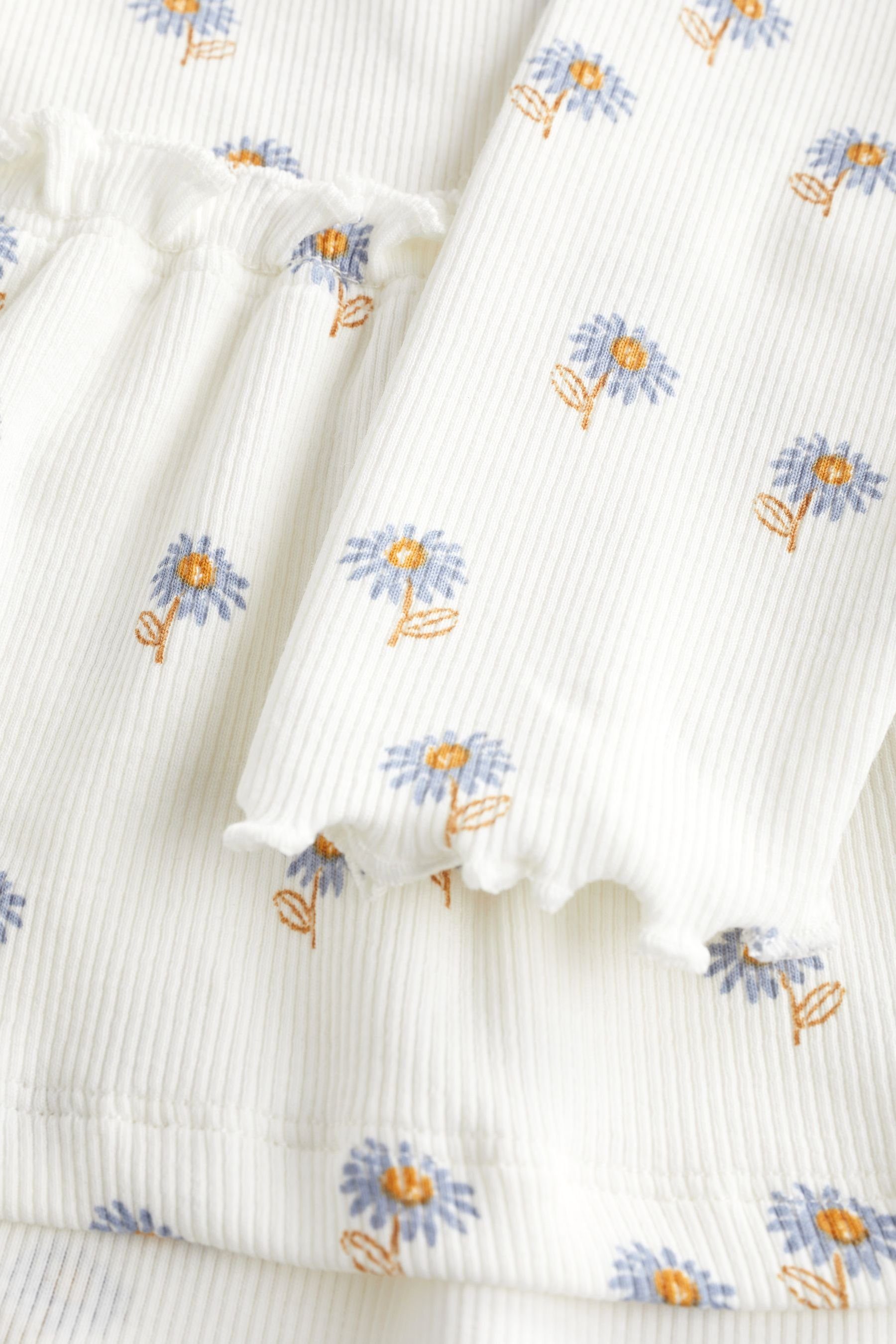Next Shirt Leggings Peplum (2-tlg) Oberteil Set fürs Baby und Daisy & Leggings Blue/White im