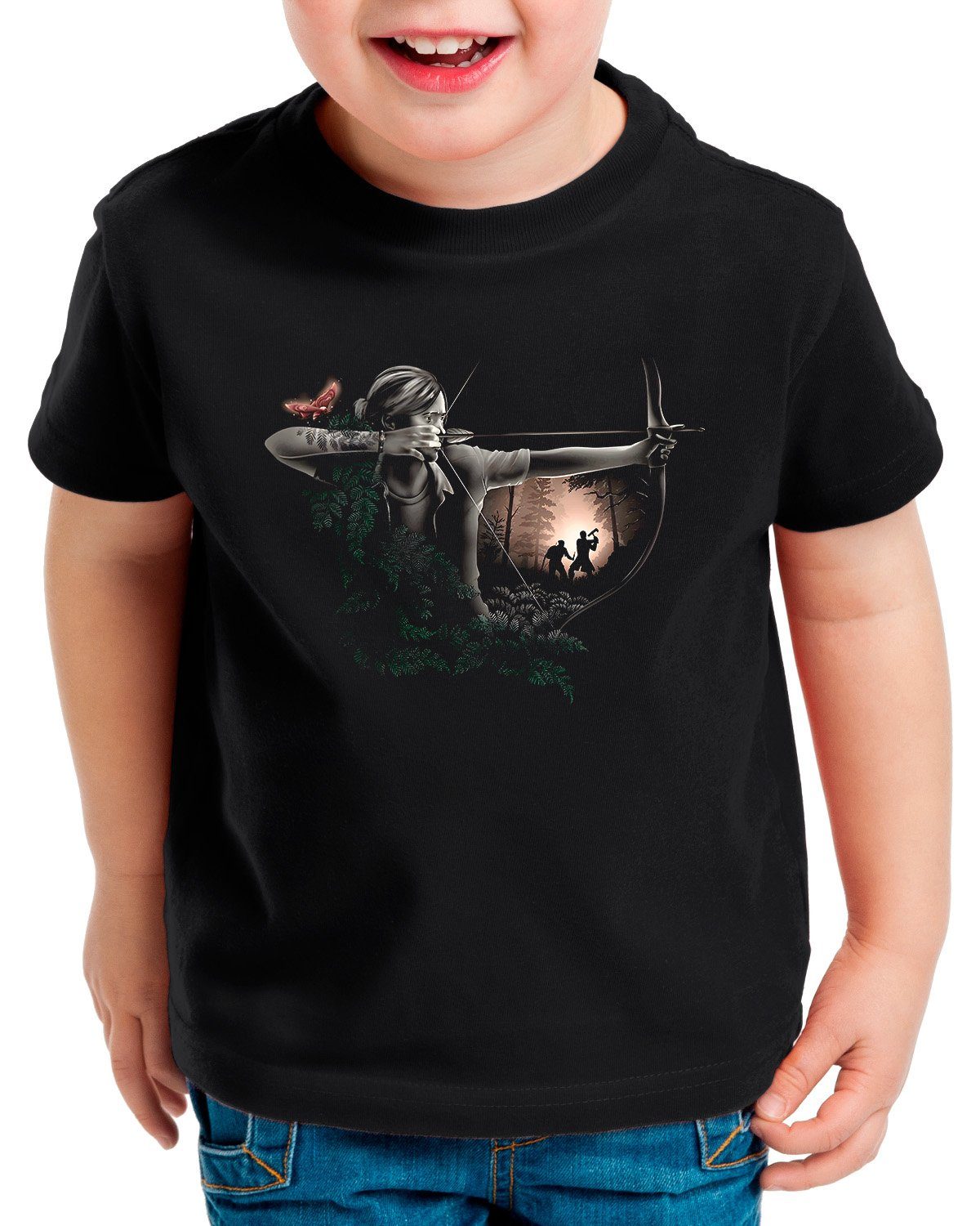 style3 Print-Shirt Kinder T-Shirt Ellie in Action the last of us tv videospiel ps4 ps5