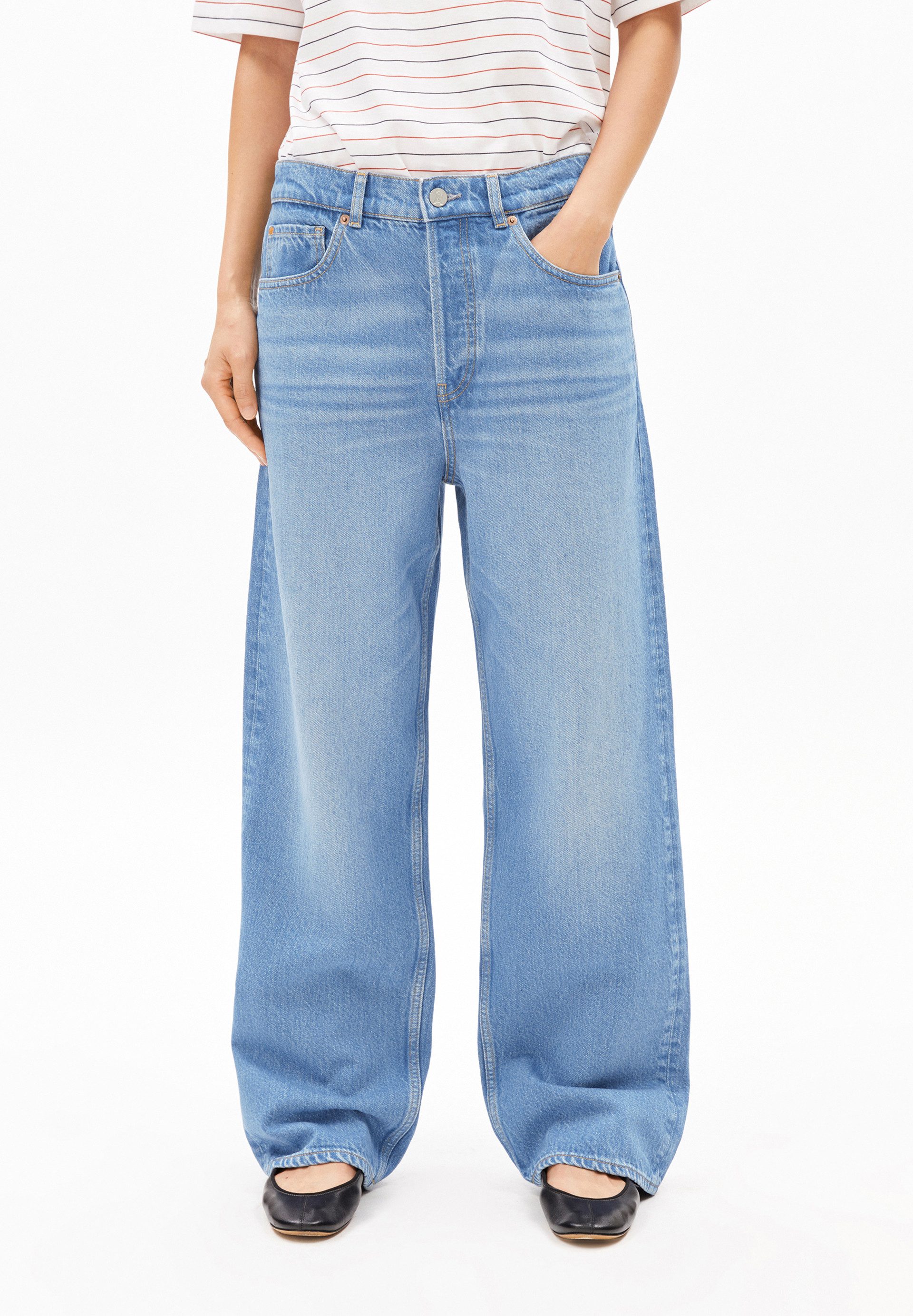 Armedangels Boyfriend-Jeans HAAYI Baggy Jeans Hanf-Mix günstig online kaufen