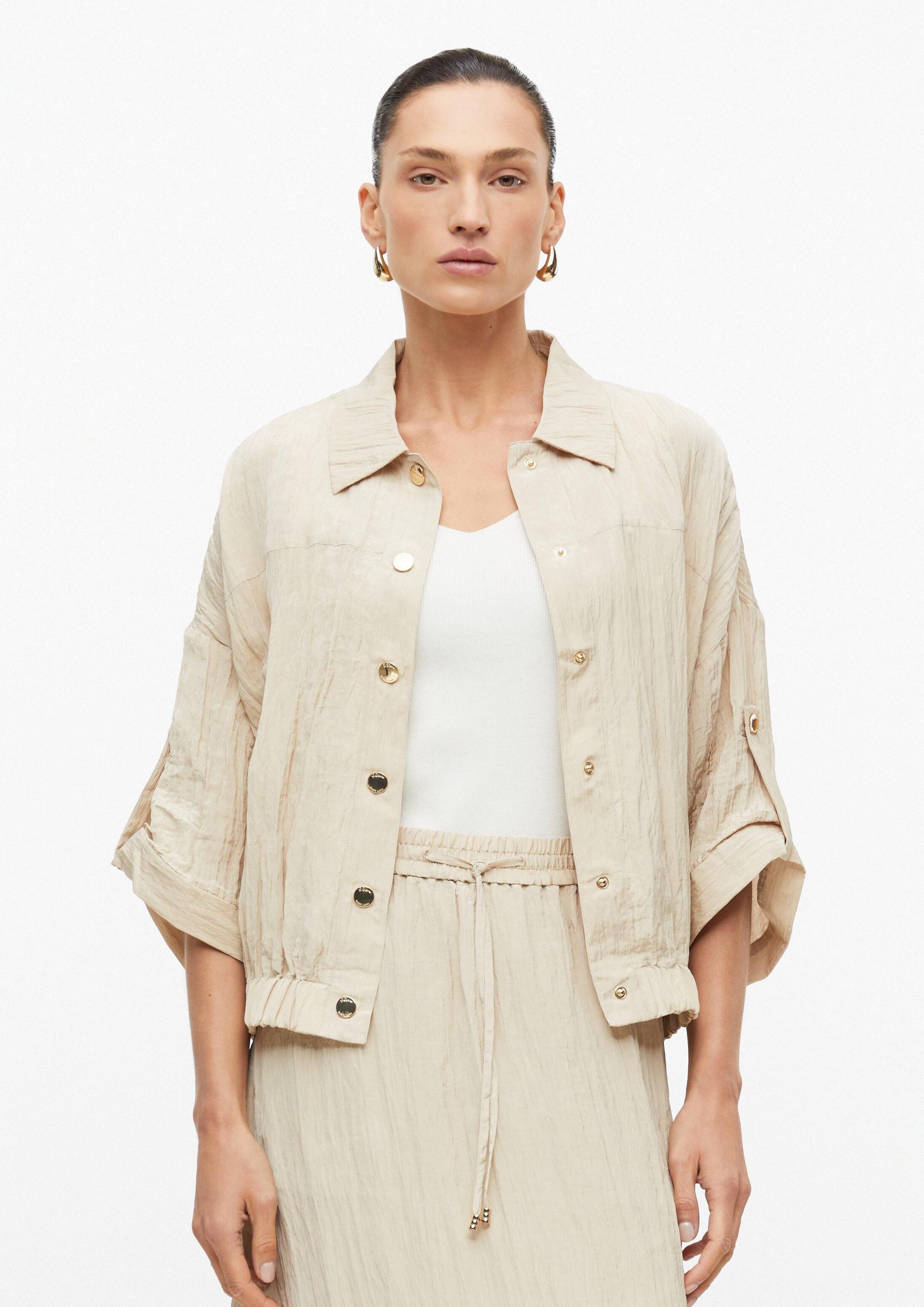 s.Oliver Funktionsjacke Indoor-Jacke Schimmernde Hemdjacke mit 3/4-Ärmeln