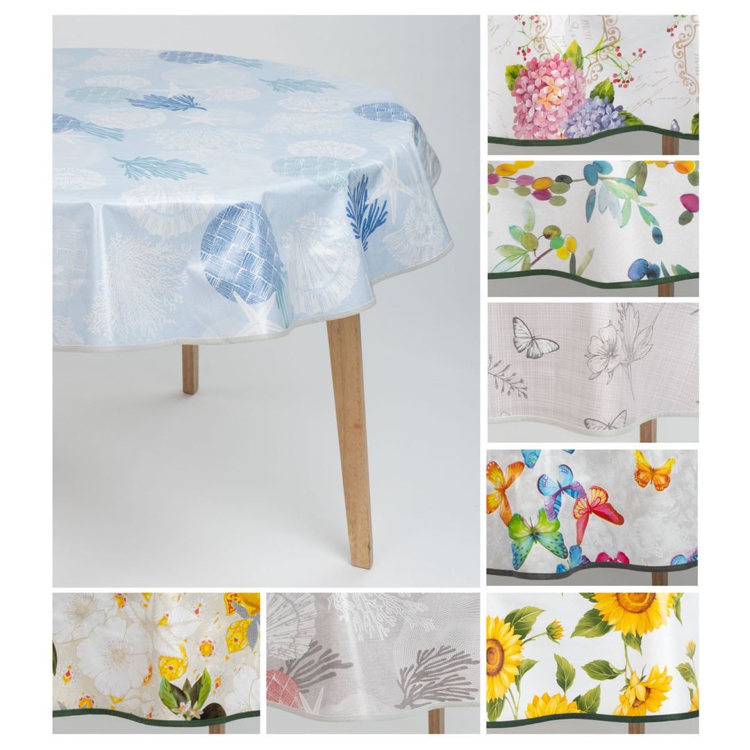 laro Tischdecke laro 140cm runde Wachstuchtischdecke mit Saum-Eingefasst