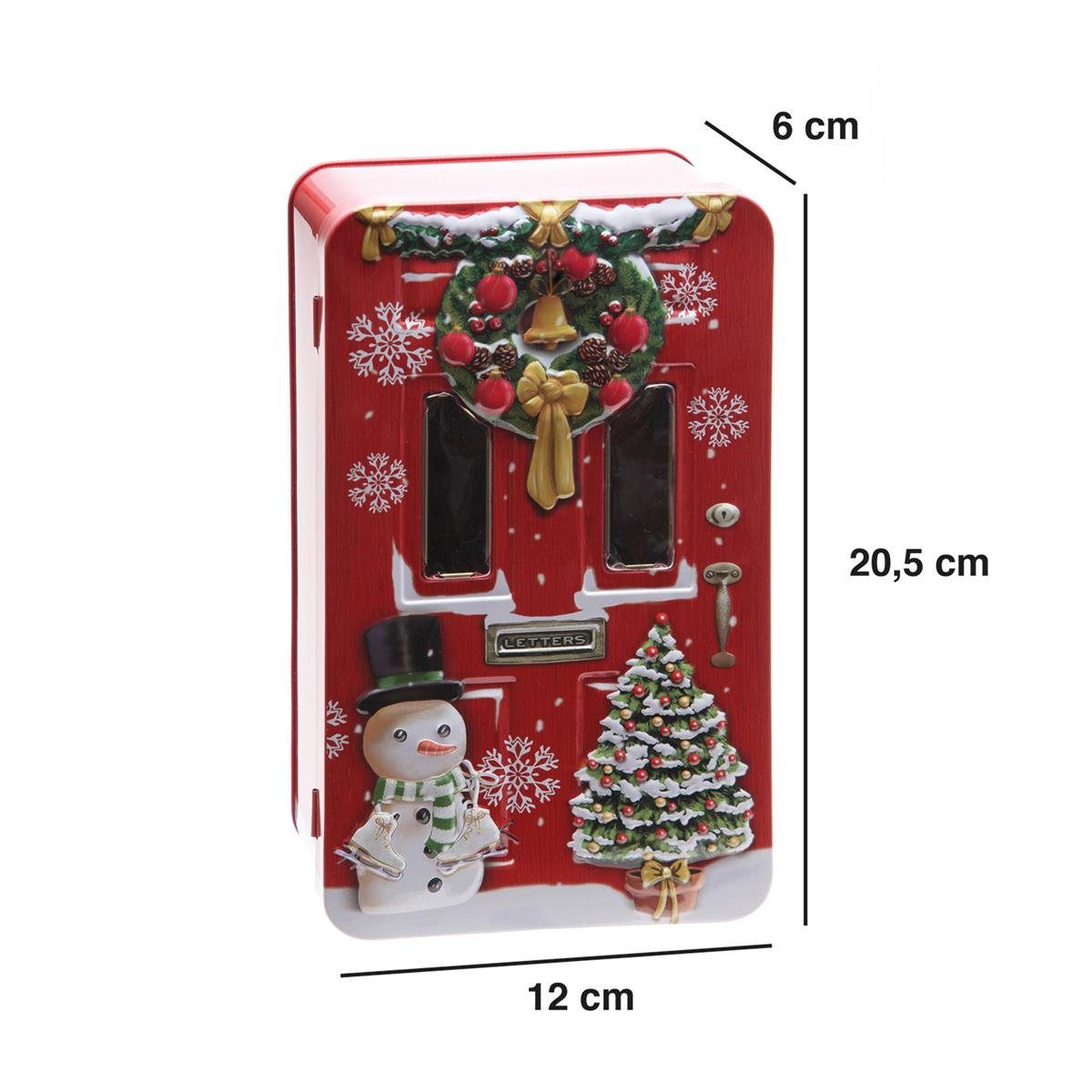 Keksdose 12 cm, Blechdose "weihnachtliche Blech, Innendekor, (Spar-Set) POWERHAUS24 mit für, 20,5 Haustür" x