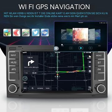Hikity Android 7'' HD Touchscreen Audio Bluetooth GPS Mirror Link WIFI FM Autoradio (für Para Volkswagen/Touareg/Transporter Ts Multivan, MirrorLink unterstützt Lenkradsteuerung)