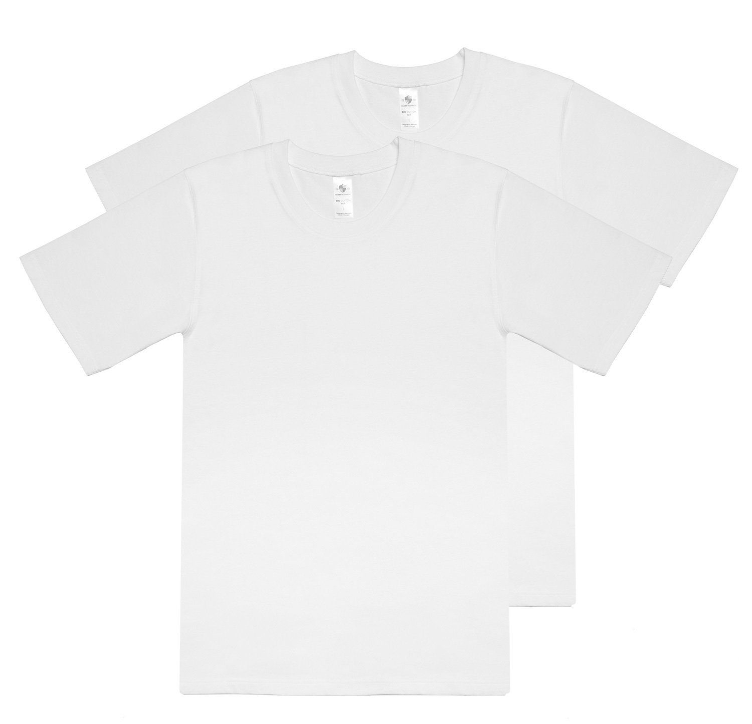 1919 2er Passform, Herren 77210153-weiß formbeständig, (Packung, HAASIS Bodywear T-Shirt pflegeleicht, 2-tlg., T-Shirt strapazierfähig Pack) Optimale