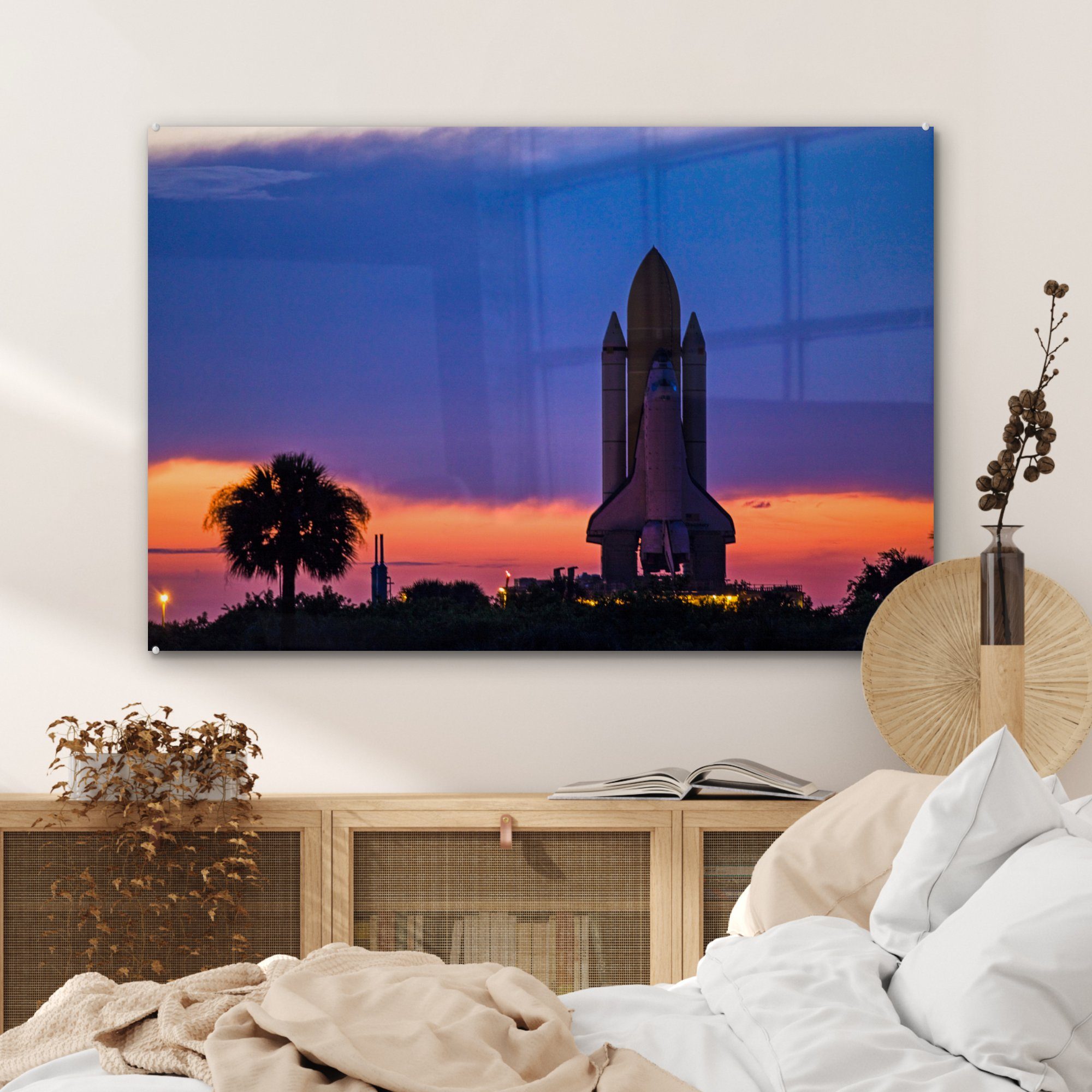 MuchoWow Acrylglasbild Space Shuttle - St), Schlafzimmer Wohnzimmer & NASA, (1 Acrylglasbilder Rakete 