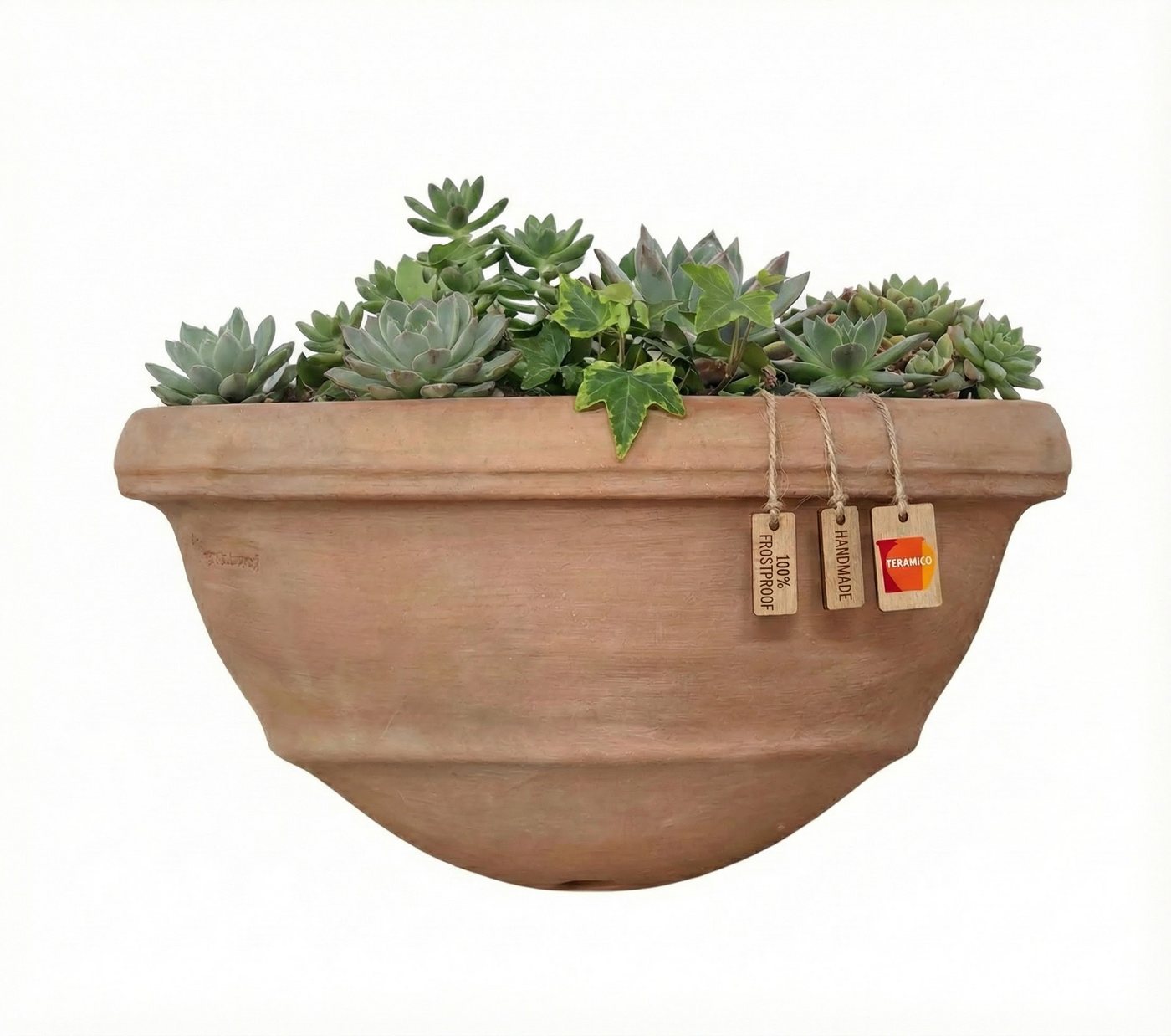 Teramico Blumentopf Pflanzgefäß Wandhänger Terrakotta "Gerla"– 31 cm Frostfest (1 St), Frostfest, UV-Fest