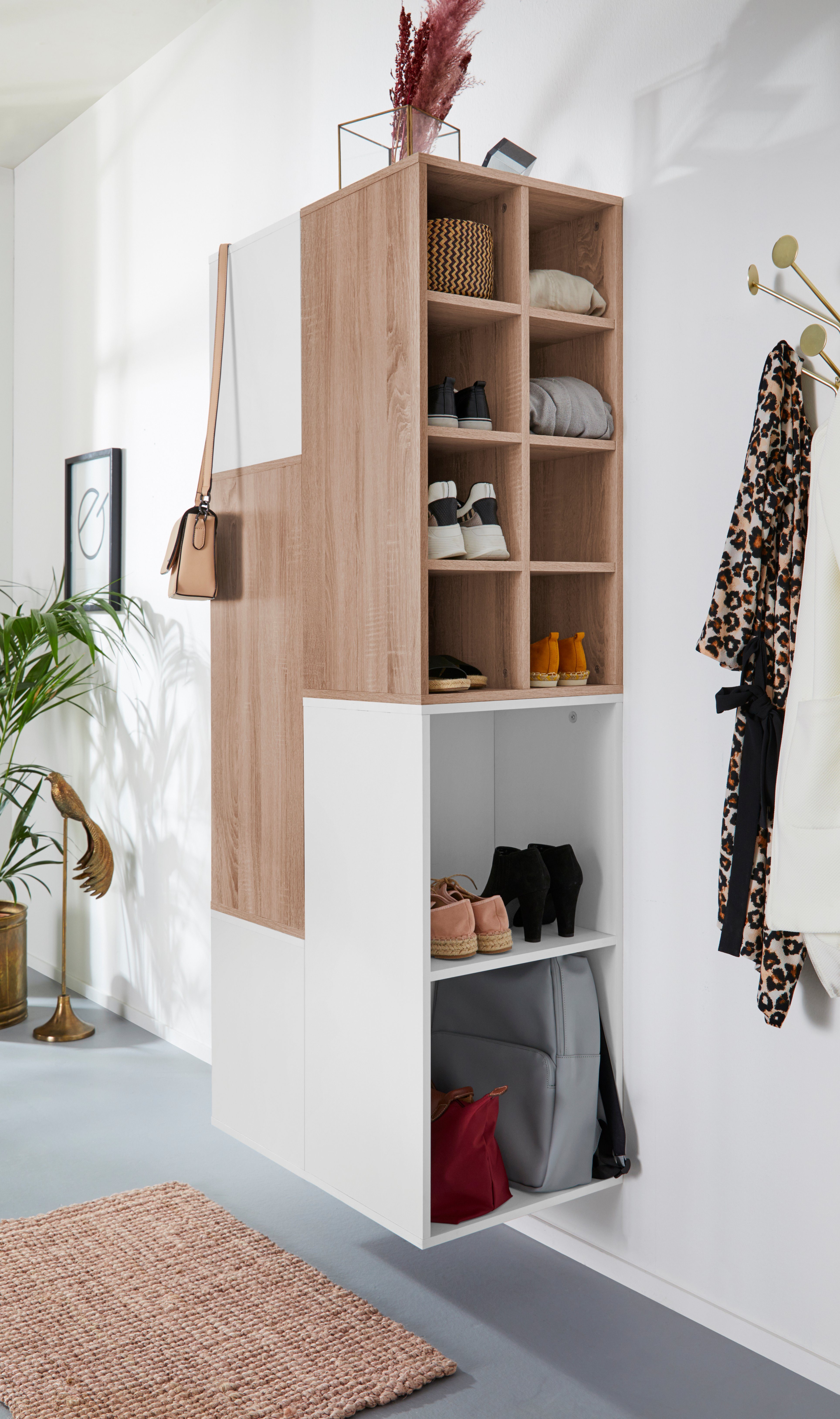 OTTO home Schuhregal Fricka, mit einer schönen Holzfolien Optik, Stauraum für ca. 3 bis 6 Paar