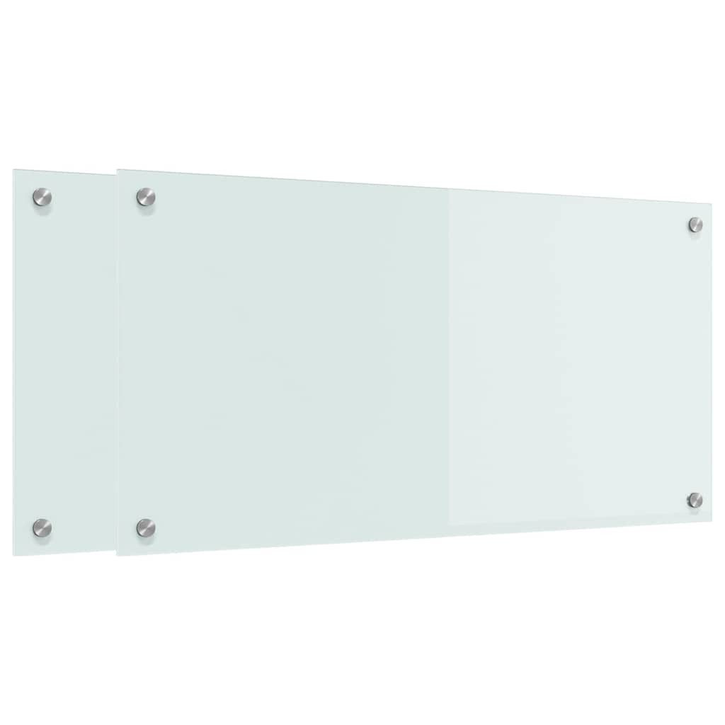 Küchenrückwand Küchenrückwand 2 pcs Weiß 80 x 40 cm Gehärtetes Glas