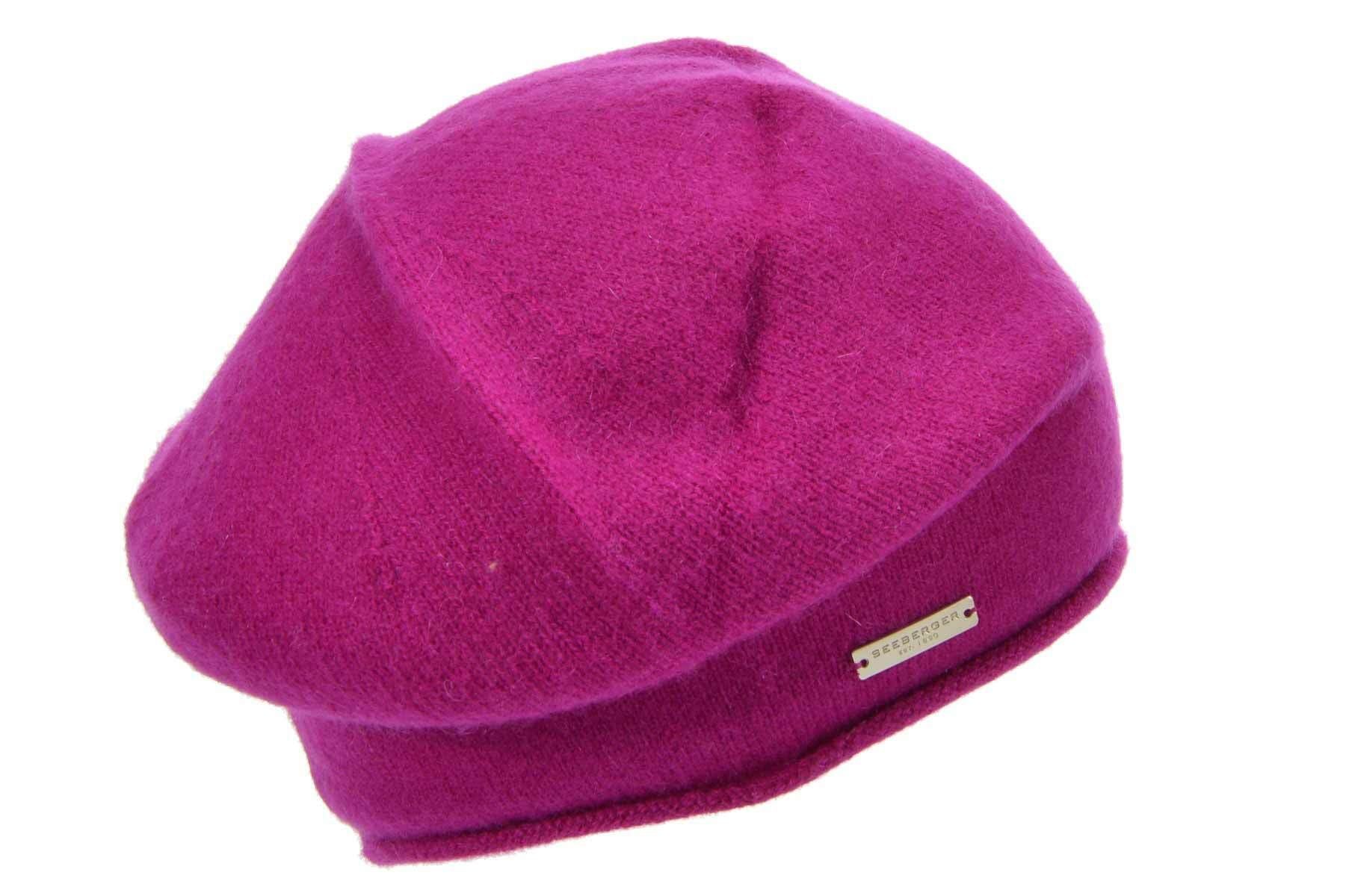 Seeberger Beanie Cashmere Baske mit Rollkante 17702-0 beere