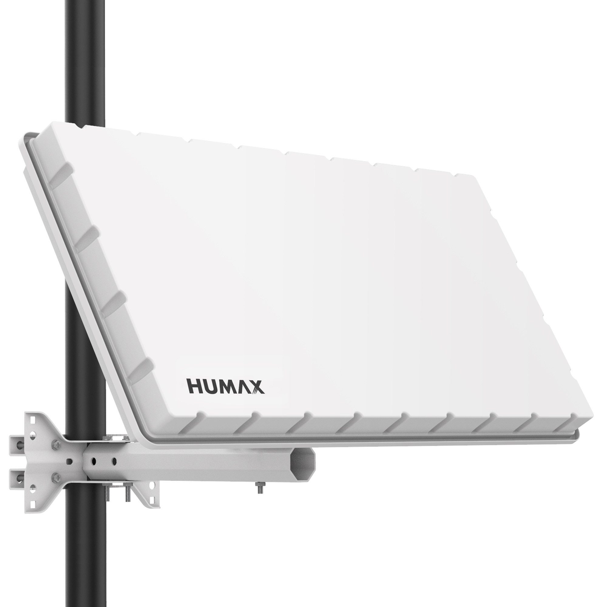 Humax Sat Flachantenne Quad LNB Satellitenanlage 4 Teilnehmer SAT-Antenne Flachantenne (inkl. Halterung für Wand oder Mast)