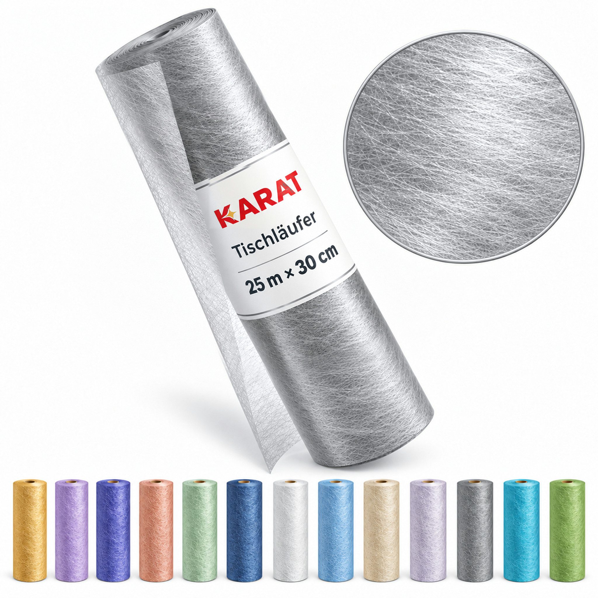 Kubus Tischläufer Monark Dekovlies mit Metallic-Schimmer 30 cm x 25 m Rolle 13 Farben (Einzelartikel, 1 Rolle), leicht transparent; individuell zuschneidbar; vielseitig verwendbar