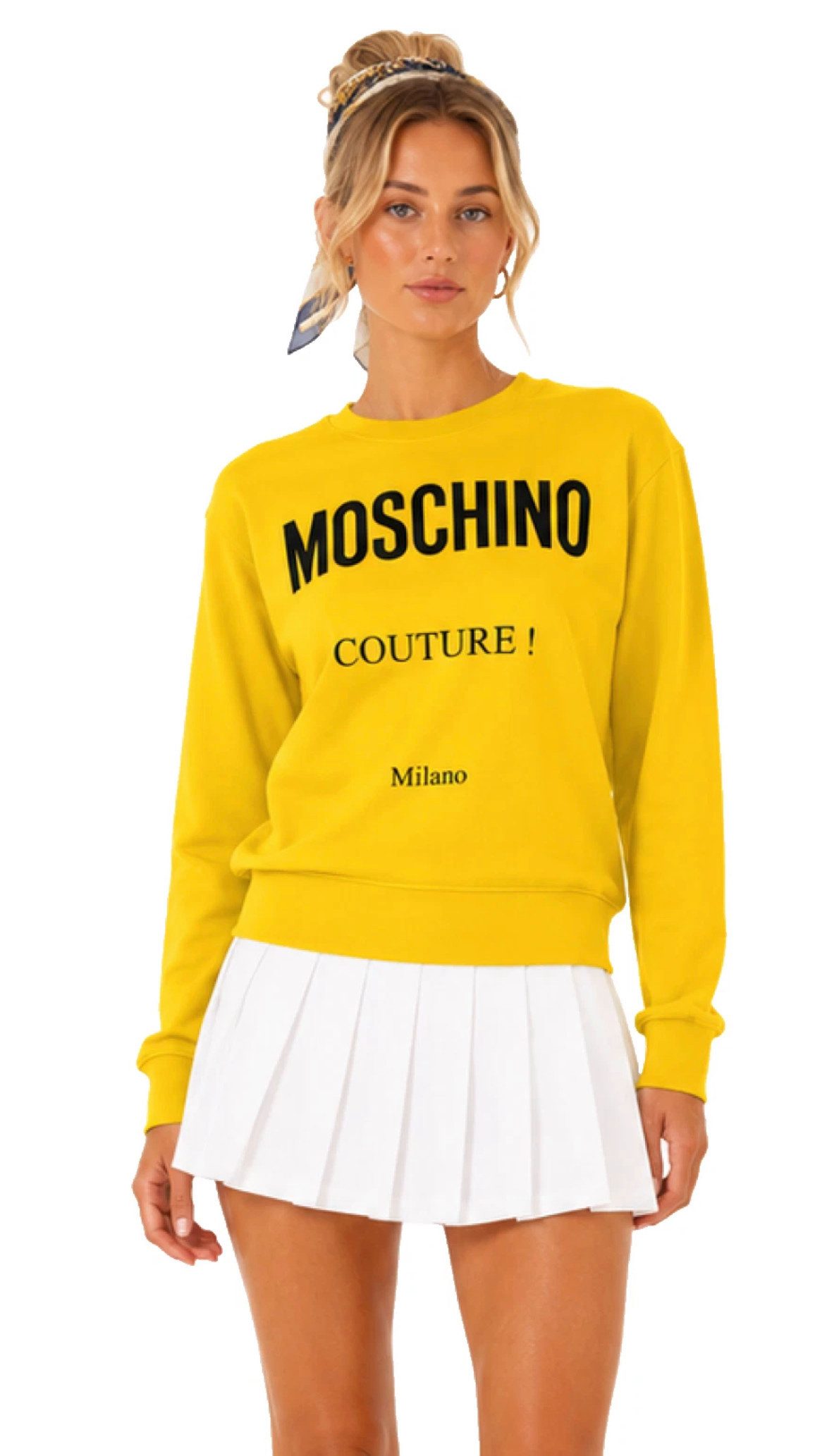 Moschino Sweatshirt Couture! Logo Print Baumwolle Premium Pullover Sweater Elastische Rippbündchen an Ärmeln, Kragen und Saum