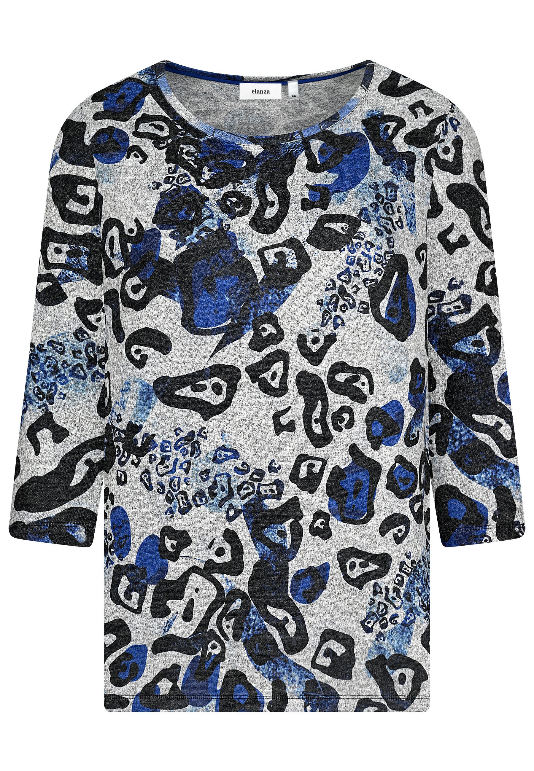 elanza T-Shirt Shirt mit Animal-Print in Blau/Hellgrau (1-tlg) günstig online kaufen