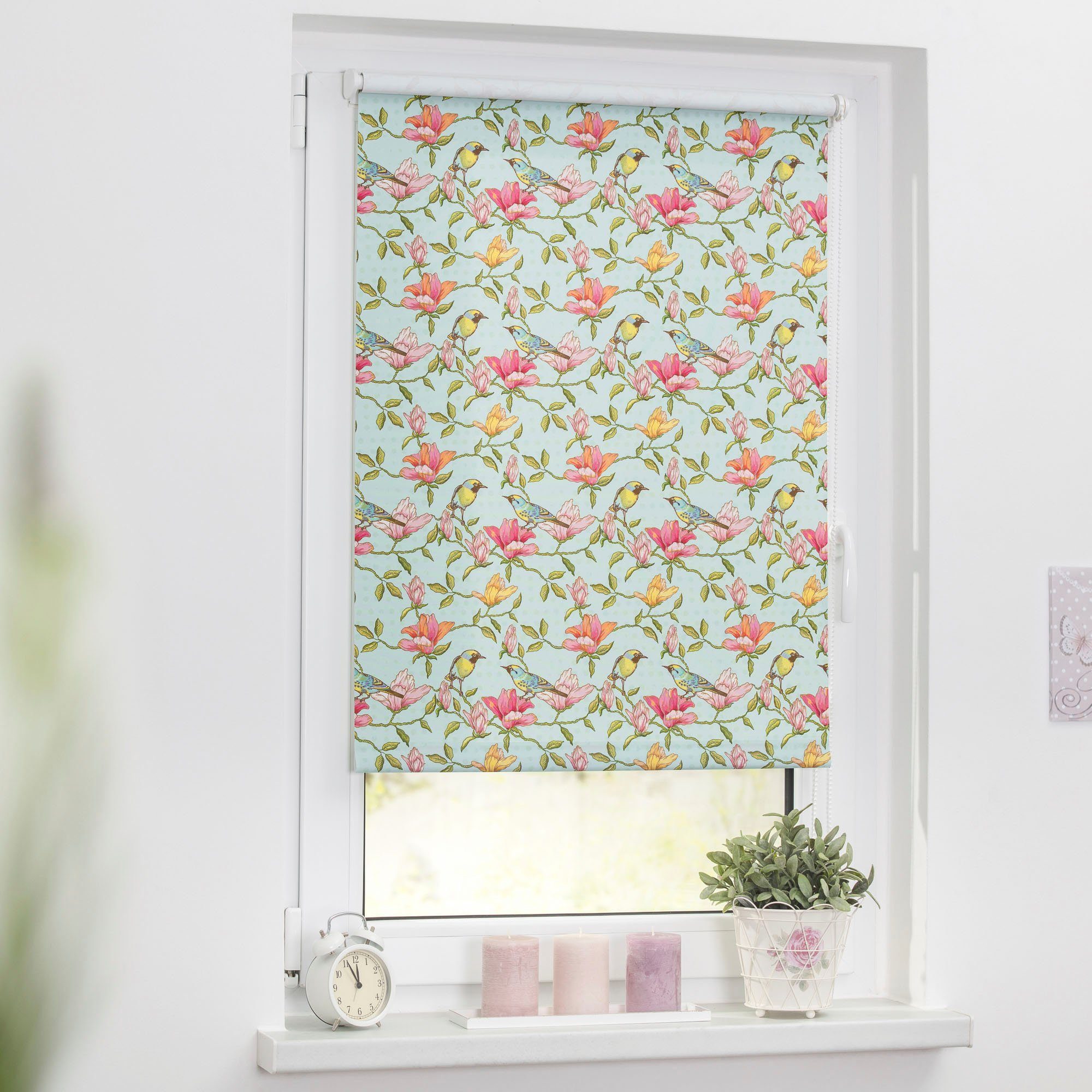 Seitenzugrollo Klemmfix Motiv Birds, LICHTBLICK ORIGINAL, günstig online kaufen