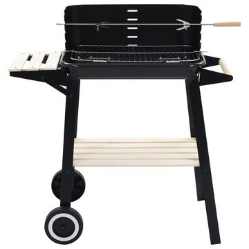 vidaXL Holzkohlegrill Holzkohlegrill Standgrill mit Rädern