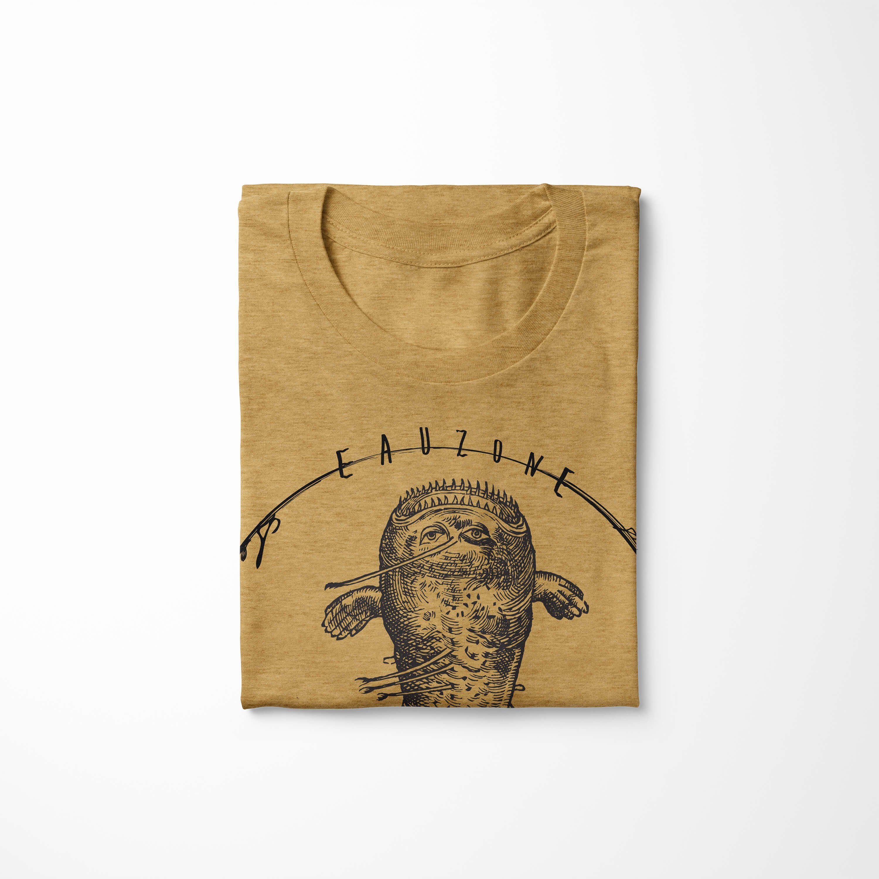 Schnitt und T-Shirt Fische Sinus Gold 073 Art Struktur / Sea Sea Serie: - Creatures, sportlicher Antique T-Shirt feine Tiefsee