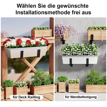 DOPWii Blumenkastenhalter 4 Stück Pflanzkastenhalter für Terrassengeländer und Pflanzkübel, 4-St., im Freien Verstellbarer Pflanzkastenhalter, kein Bohren erforderlich