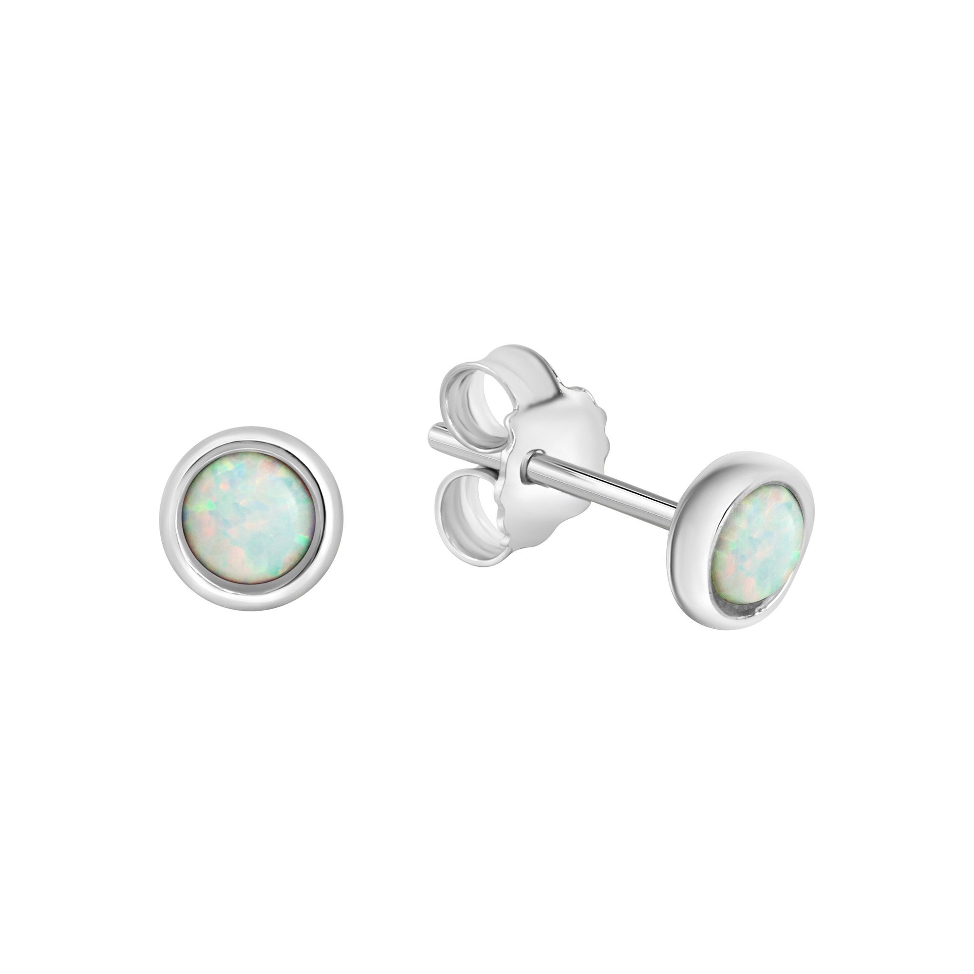 Vivance Paar Ohrstecker 925/- Sterling Silber rhodiniert synth. Opal günstig online kaufen