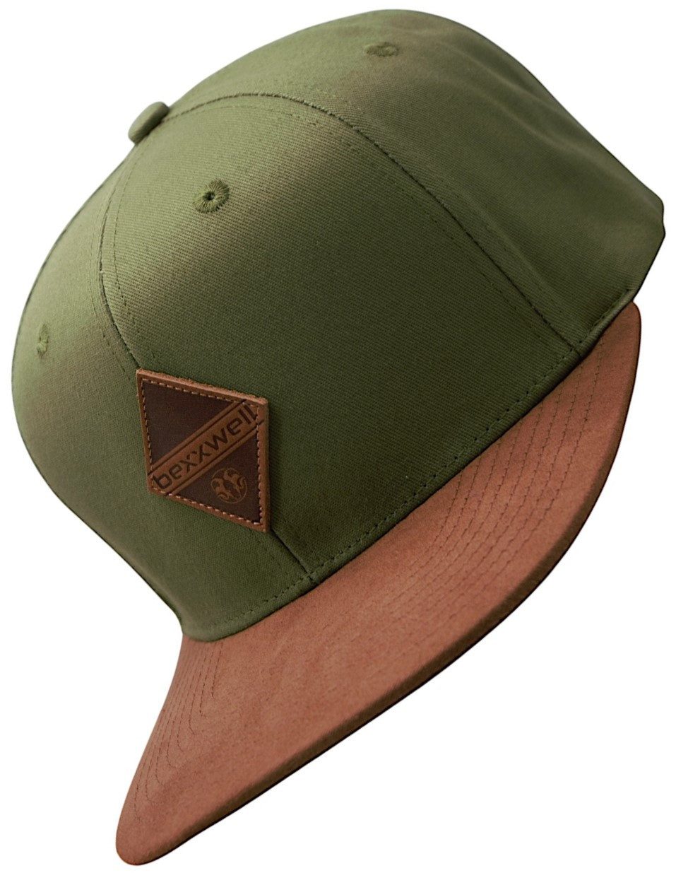 Bexxwell Snapback Cap mit Lederpatch, Schirm in Wildlederoptik (optimale Passform, Unisex)