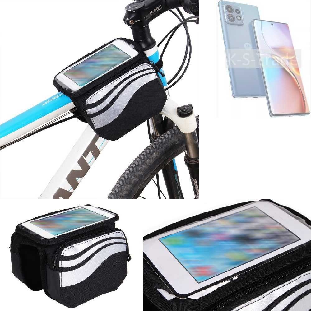 K-S-Trade Handyhülle für Motorola Edge 40 Pro, Rahmentasche Fahrrad-Halterung Rahmenhalterung Fahrrad