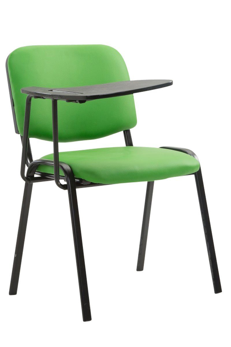 TPFLiving Besucherstuhl Keen mit hochwertiger Polsterung - Konferenzstuhl (Besprechungsstuhl - Warteraumstuhl - Messestuhl), Gestell: Metall schwarz - Sitzfläche: Kunstleder grün