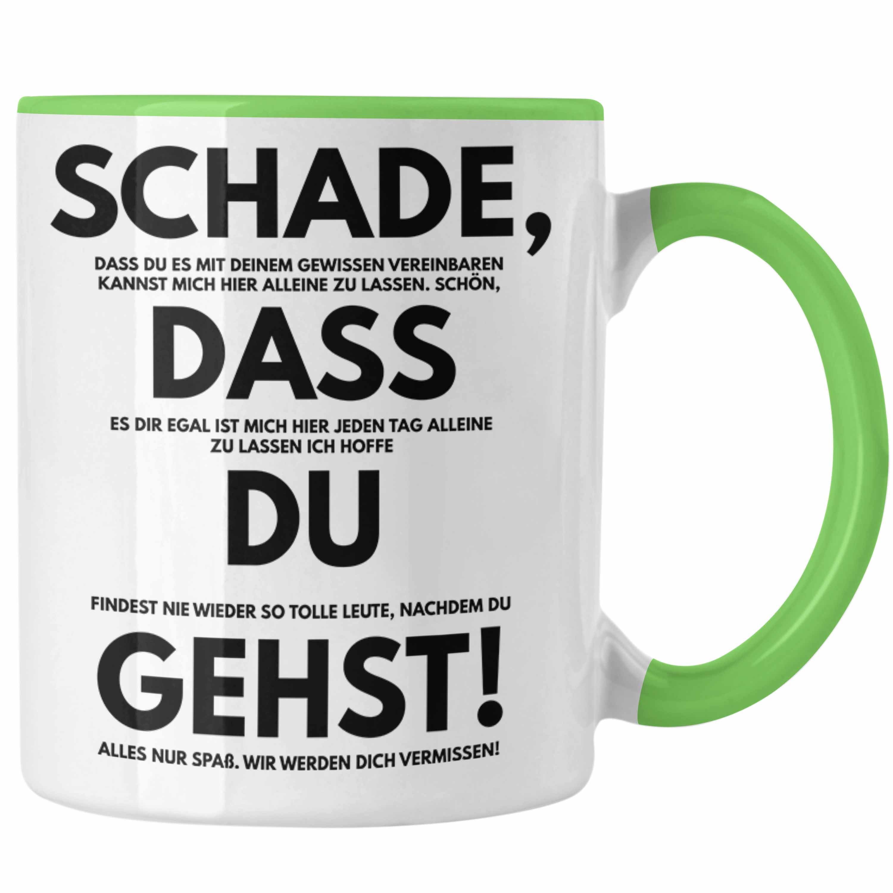 Trendation Tasse Trendation - Schade Dass Du Gehst Jobwechsel Tasse Geschenk Kollegin Kollege Lustig Abschiedsgeschenk Sprüche Abschied Neuer Job Kaffeetasse