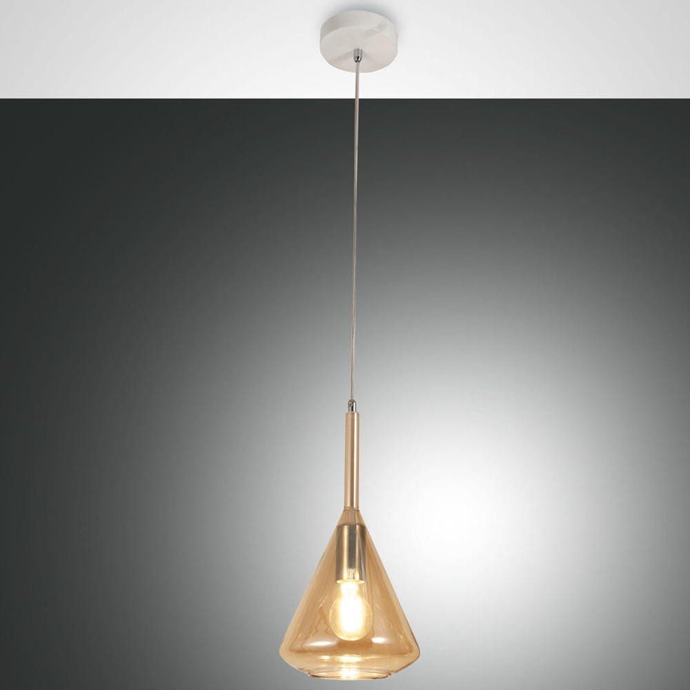 FABAS LUCE Pendelleuchte Pendelleuchte Tris in Amber und Weiß E27 1-flammig
