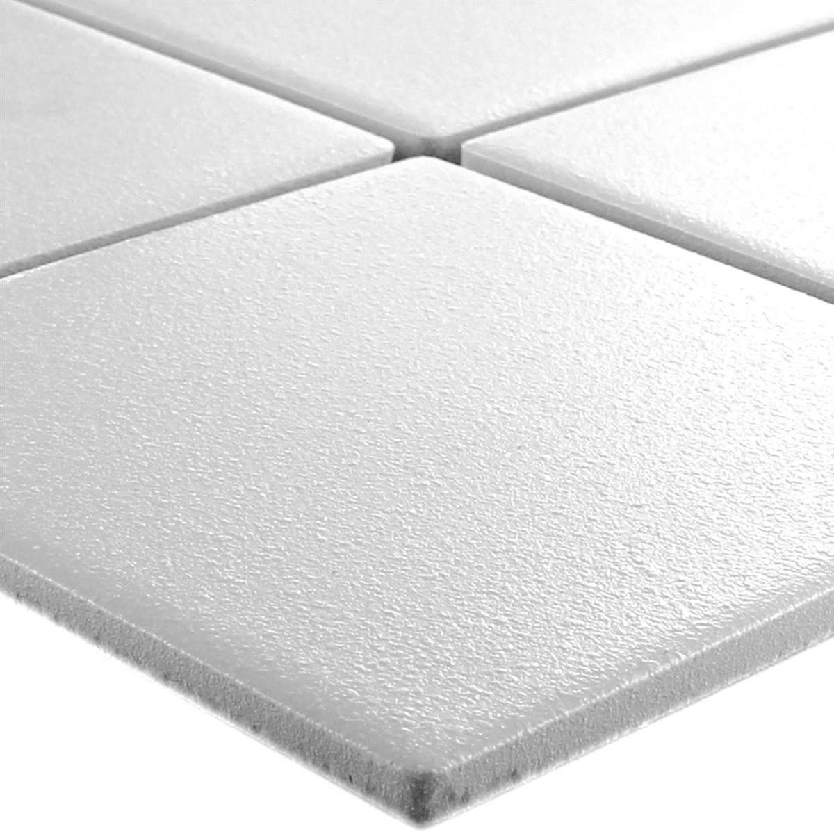 Mosafil Mosaikfliesen Keramik Mosaikfliesen Pilamaya Rutschhemmung R10 Q98, Keramik 29.800x29.800, weiß, Verlegefertig auf ein Netz geklebt - Frostsicher - Wasserfest -