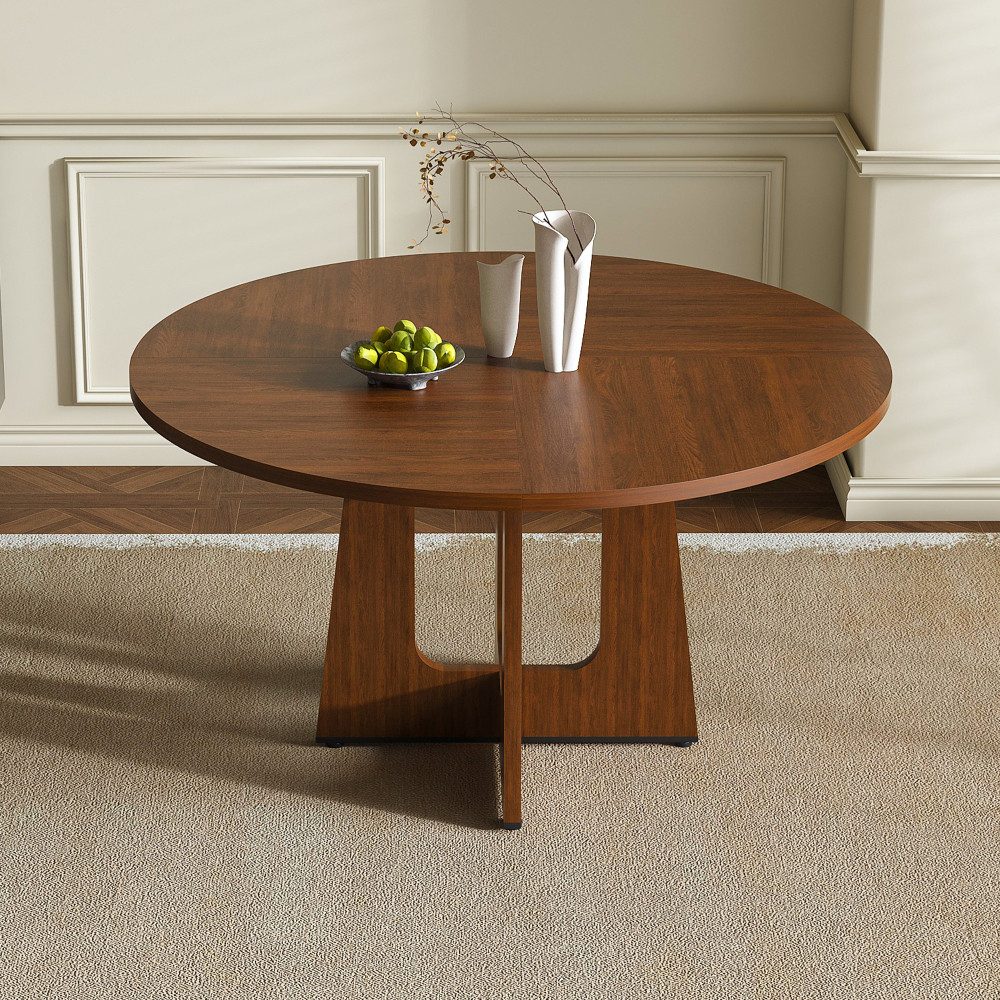 BBWL Esstisch für 4–6 Personen, stabiler Küchentisch Esszimmertisch, Modularer runder Esstisch 120 cm aus MDF
