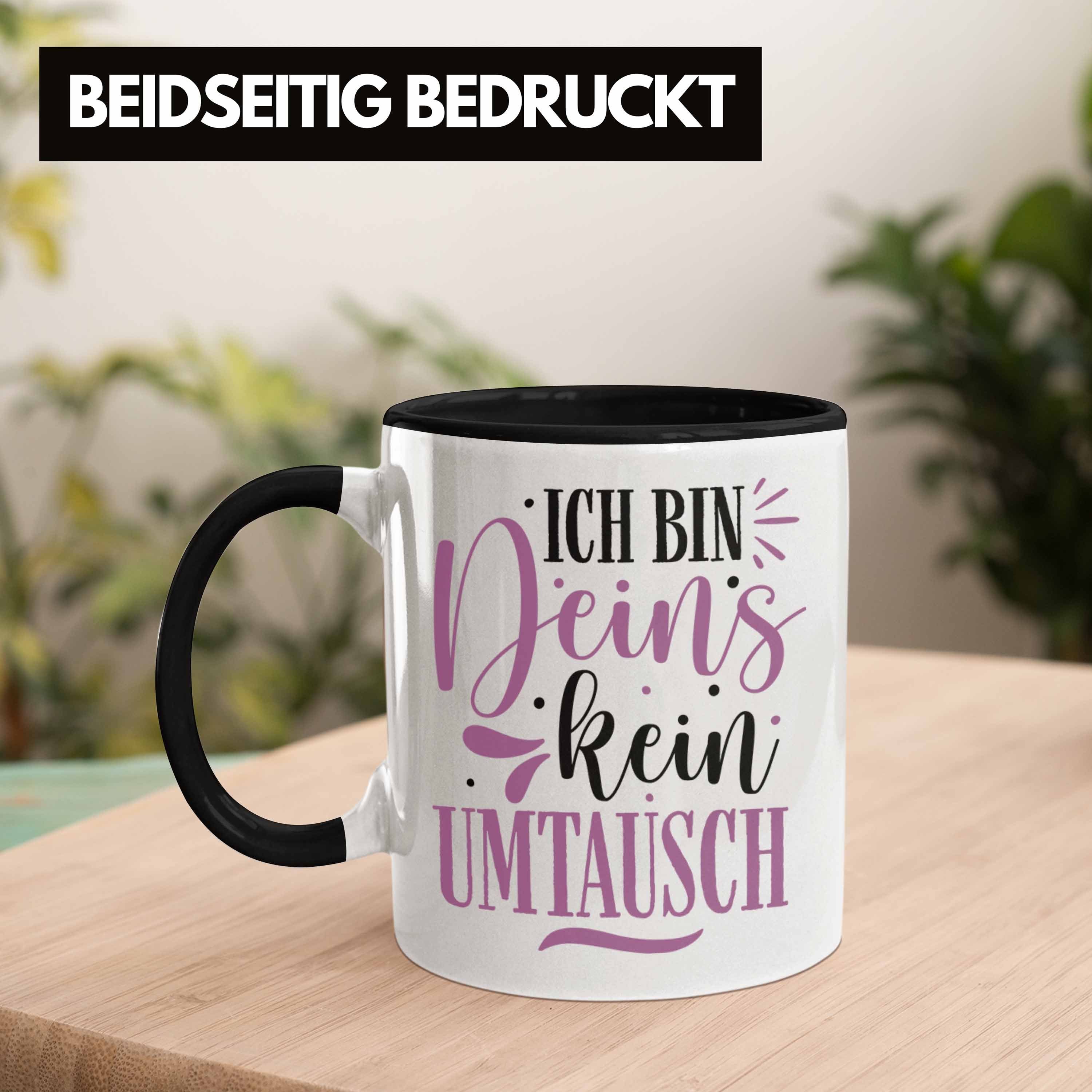 Bin Sprüchen mit Tasse Tasse Geschenk Ich Trendation Schwarz Valentinstag Deins für Trendation Kaffeetasse Spruch Freund -